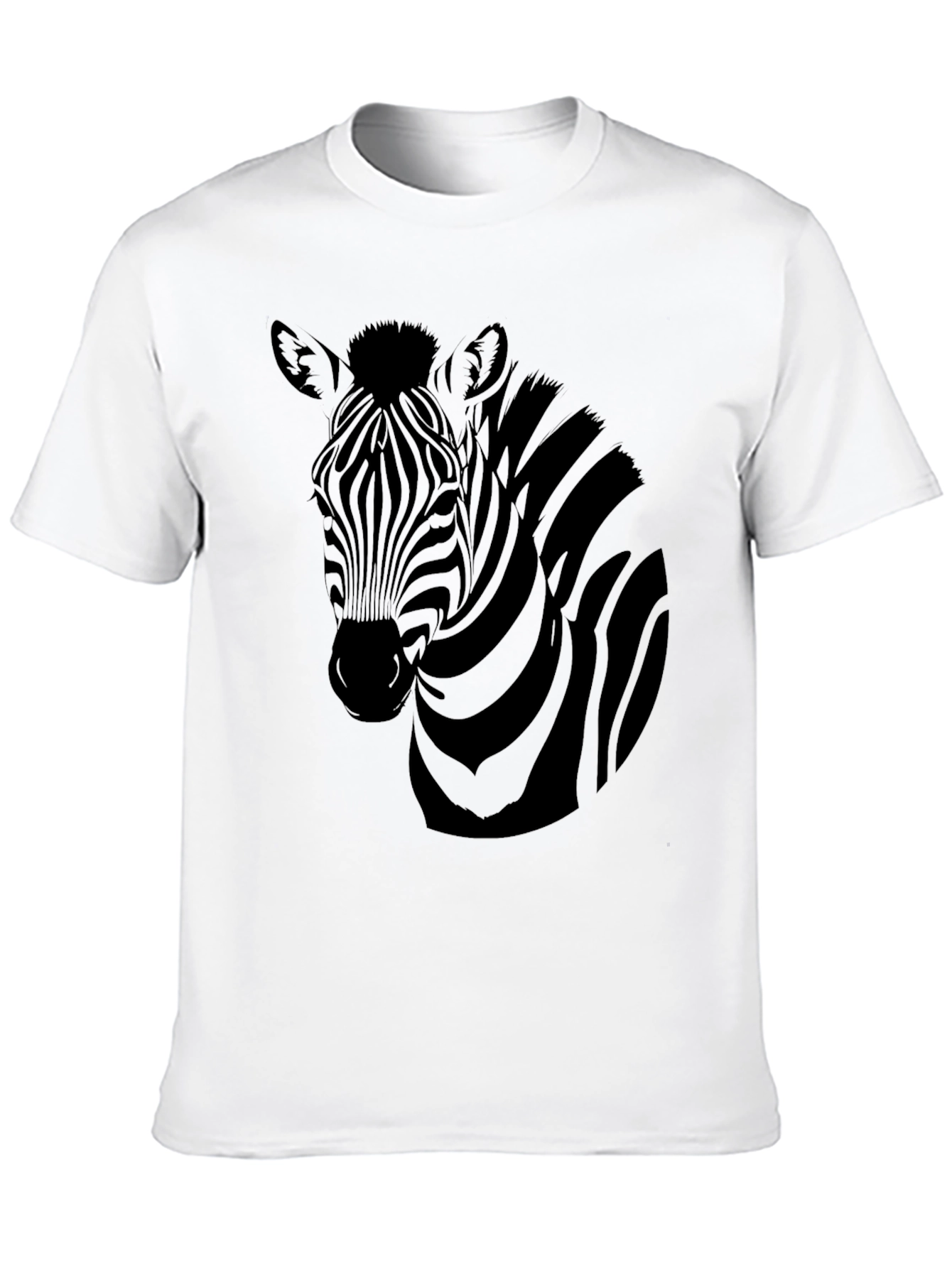Black Zebra Graphic Print Men's Black T-Shirt view 10