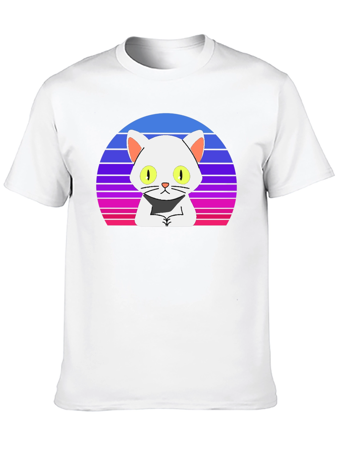 Black Retro Cat T-Shirt - Cool Cartoon Design view 10
