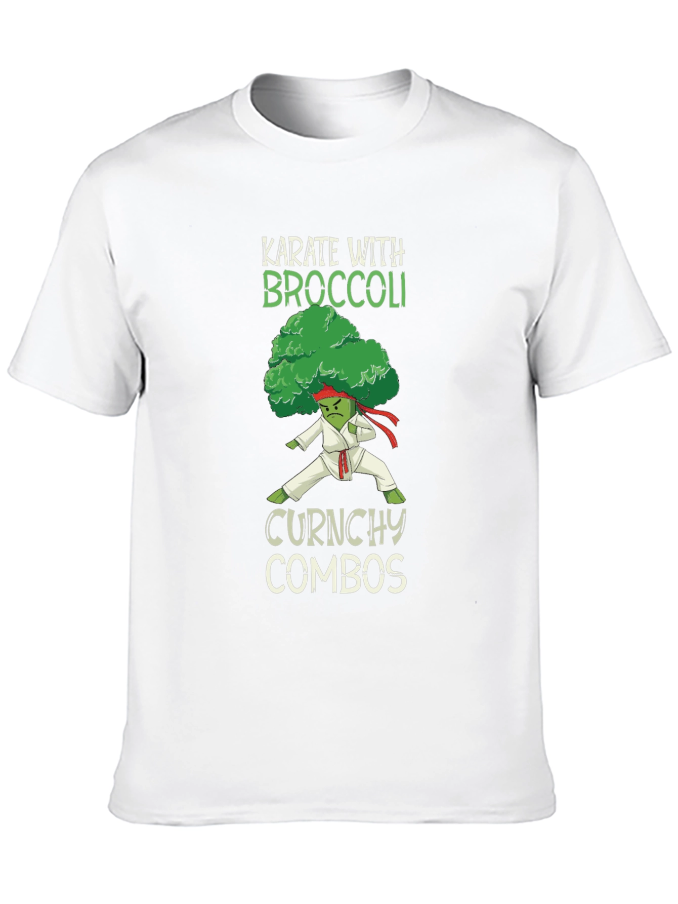 Black Karate Broccoli Funny T-Shirt view 10