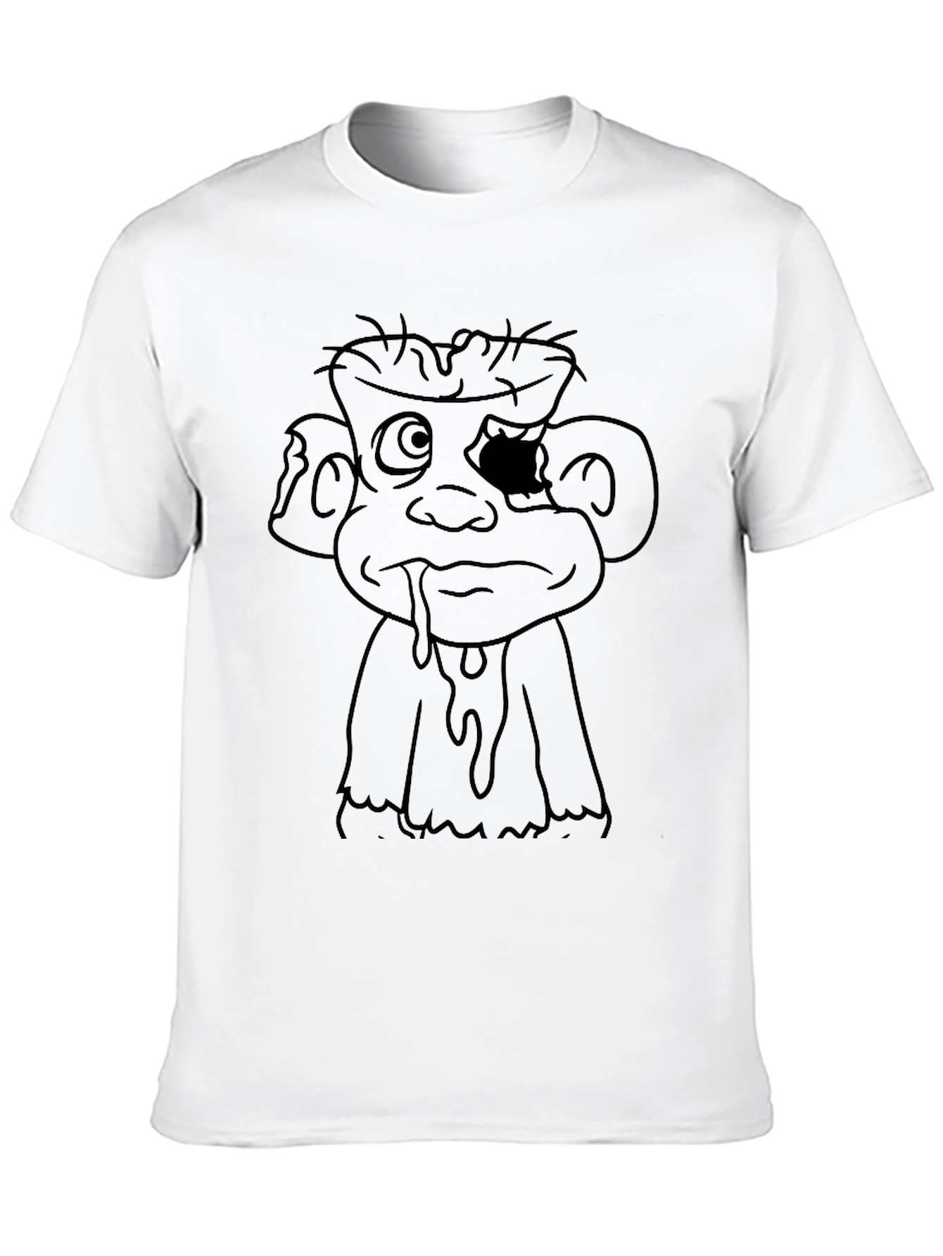 Black Zombie Cartoon Graphic Black T-Shirt view 10