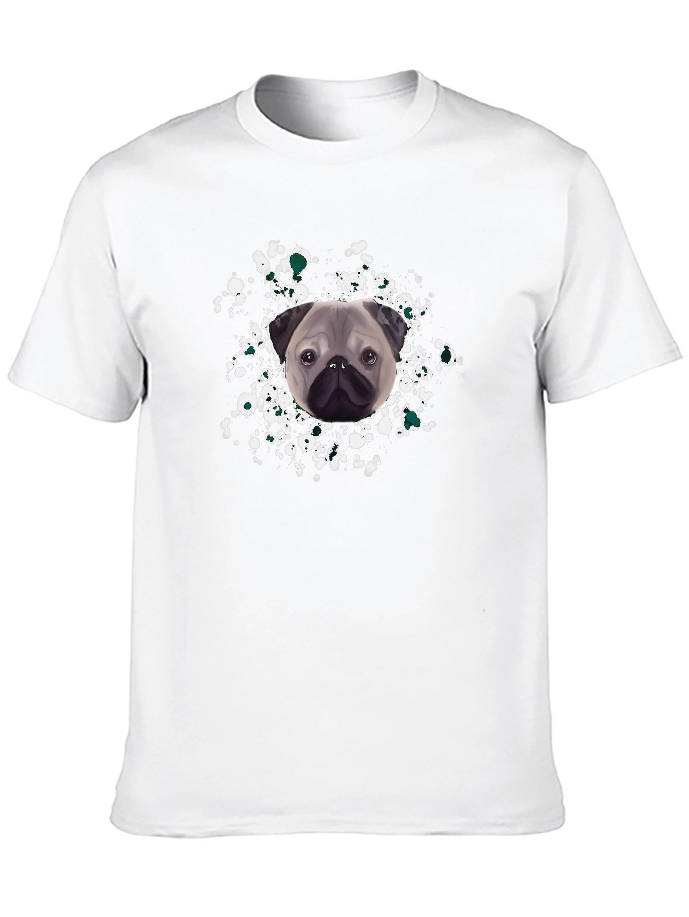 Black Pug Splash Graphic Tee - Black Cotton T-Shirt view 10