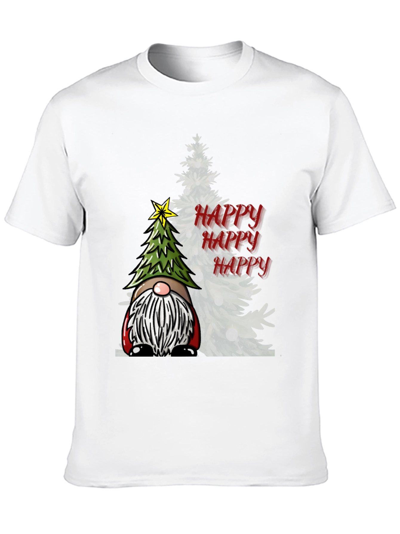 Black Happy Gnome Christmas T-Shirt view 10