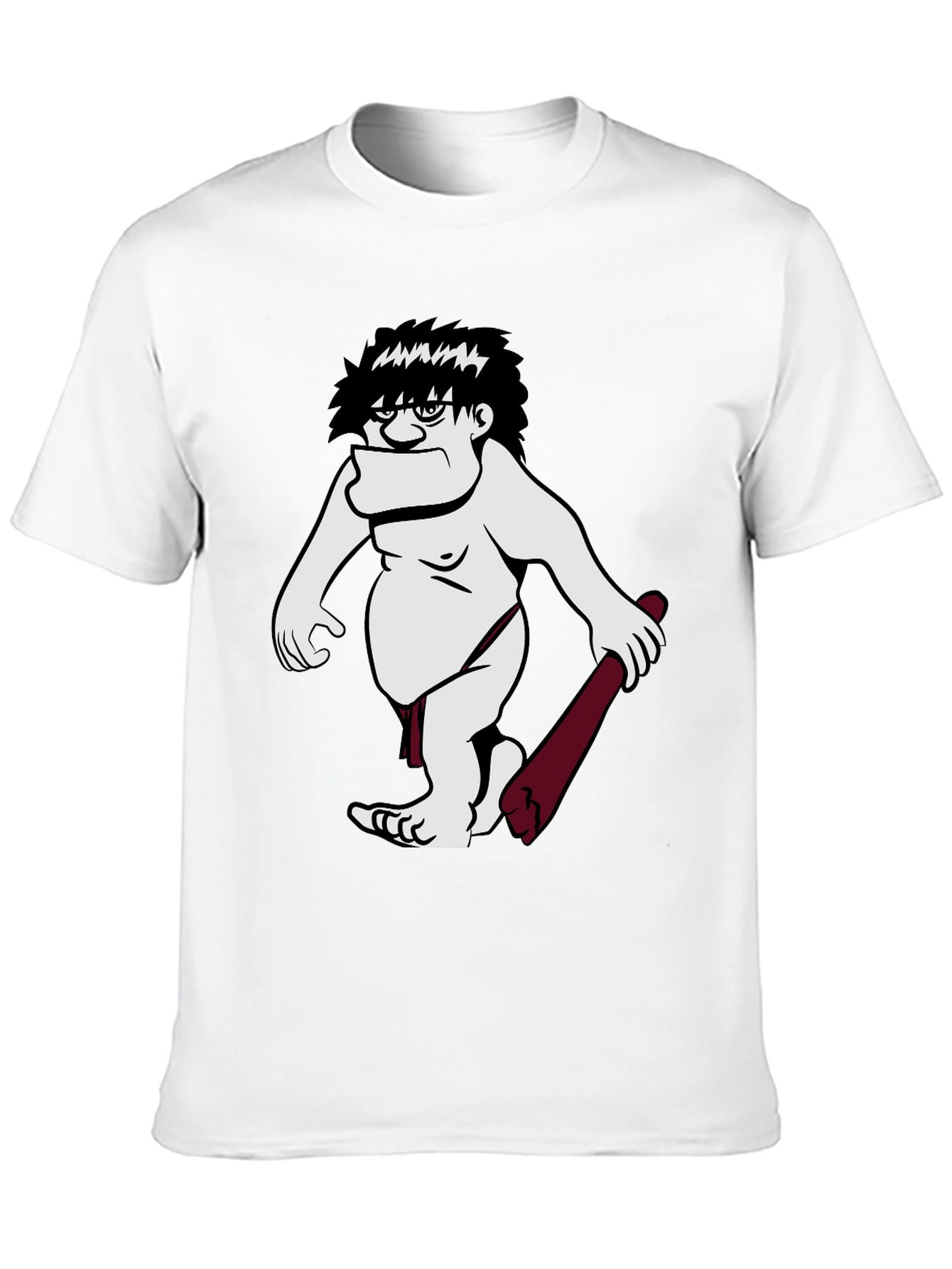 Black Funny Caveman Graphic Tee - Black Short Sleeve Shirt view 10