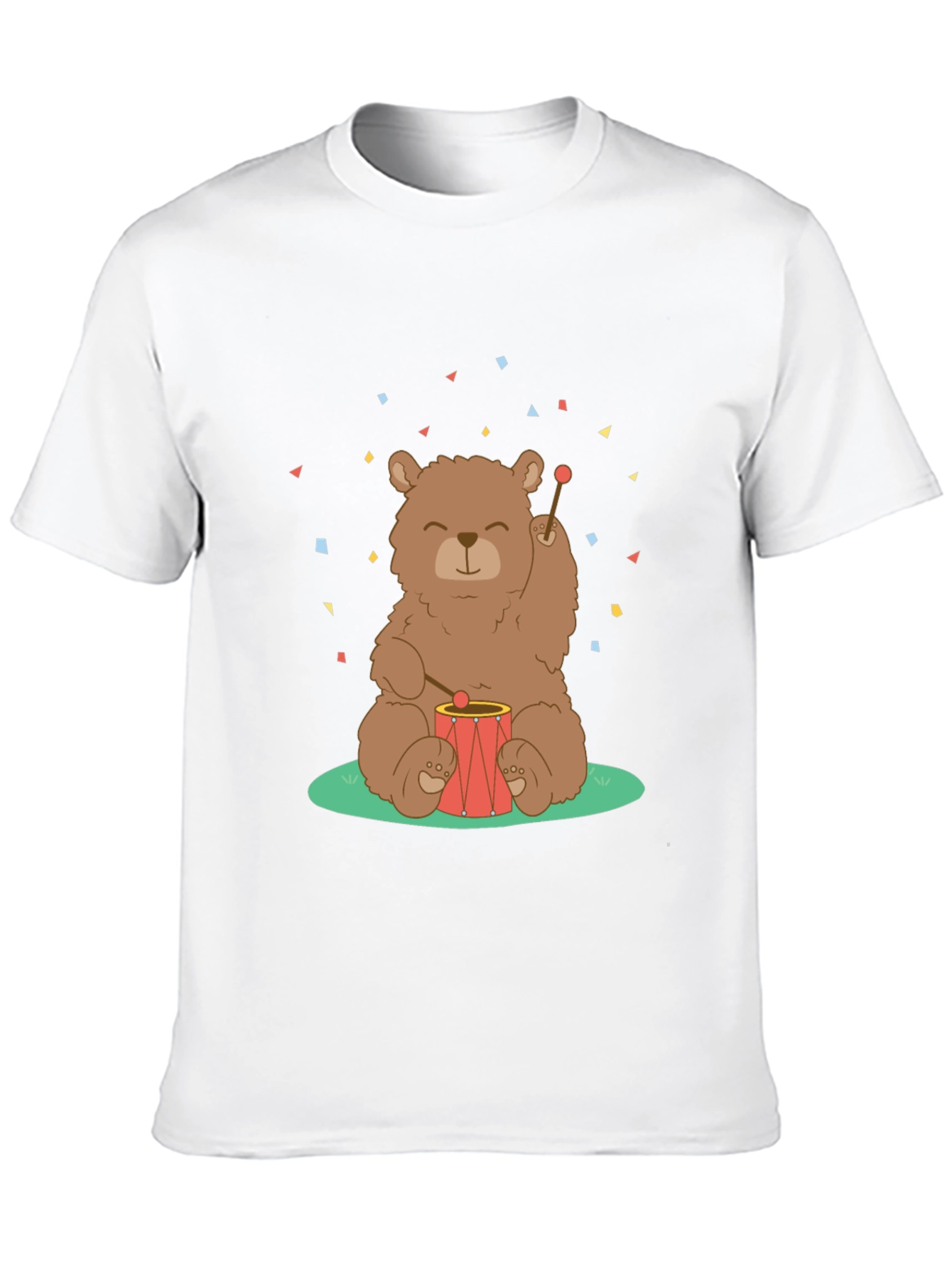 Black Bear Drummer Graphic T-Shirt - Black Cotton Tee view 10