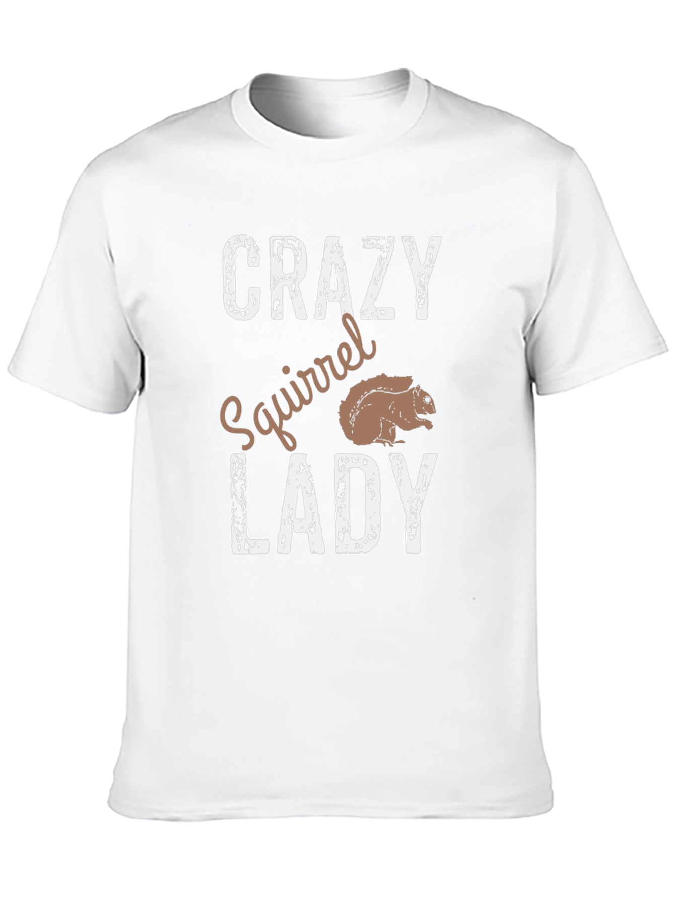 Black Crazy Squirrel Lady T-Shirt - Novelty Graphic Tee view 10