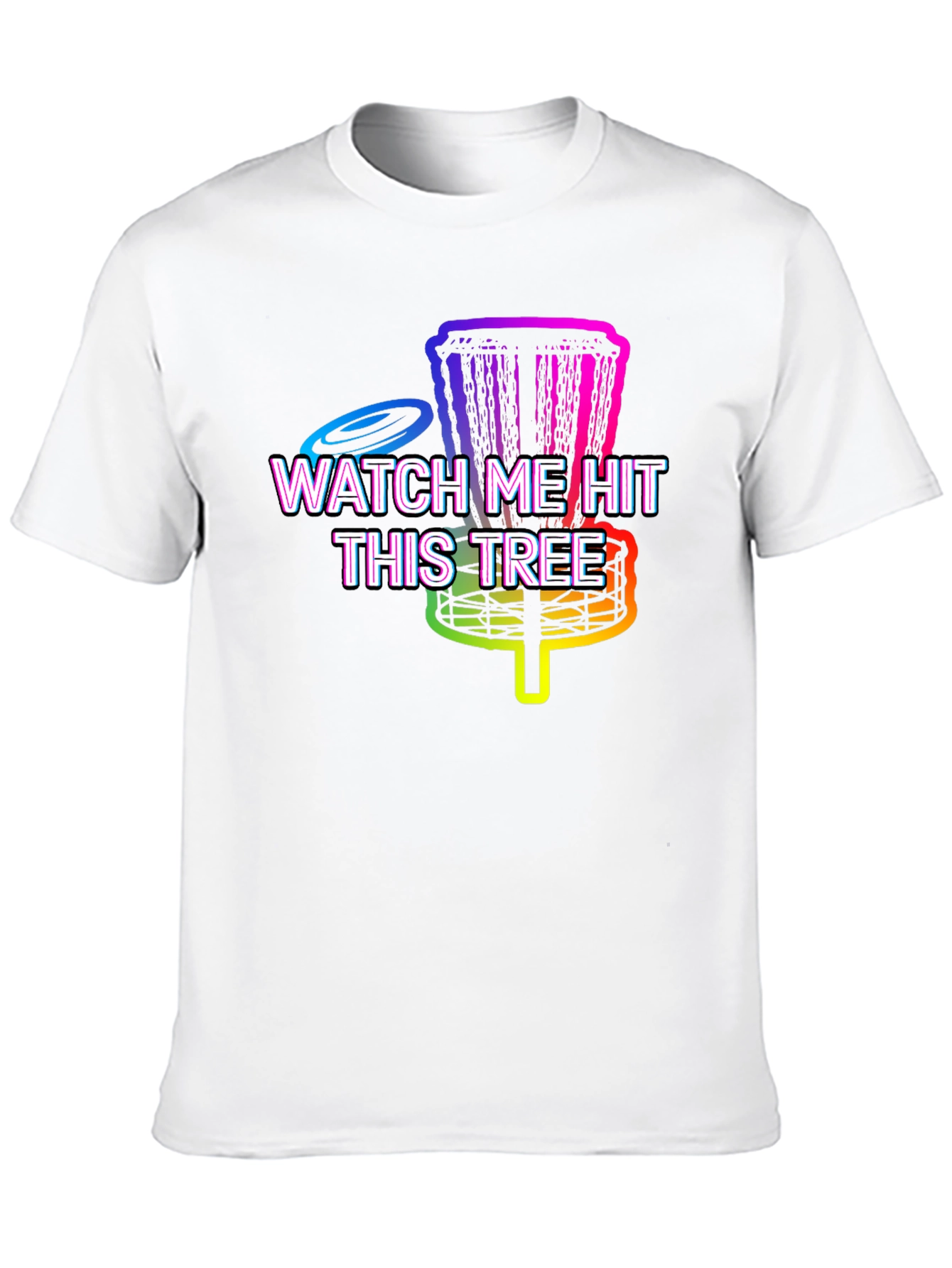 Black Funny Disc Golf T-Shirt - Watch Me Hit This Tree view 10