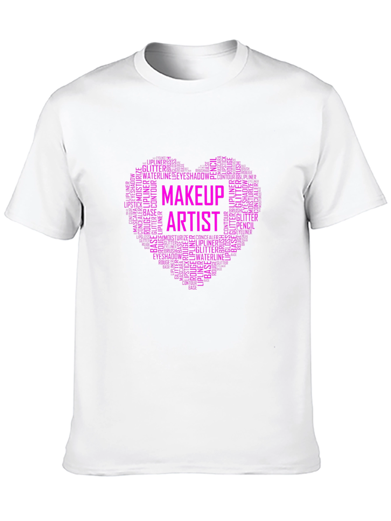 Black Makeup Artist Word Art Heart T-Shirt view 10