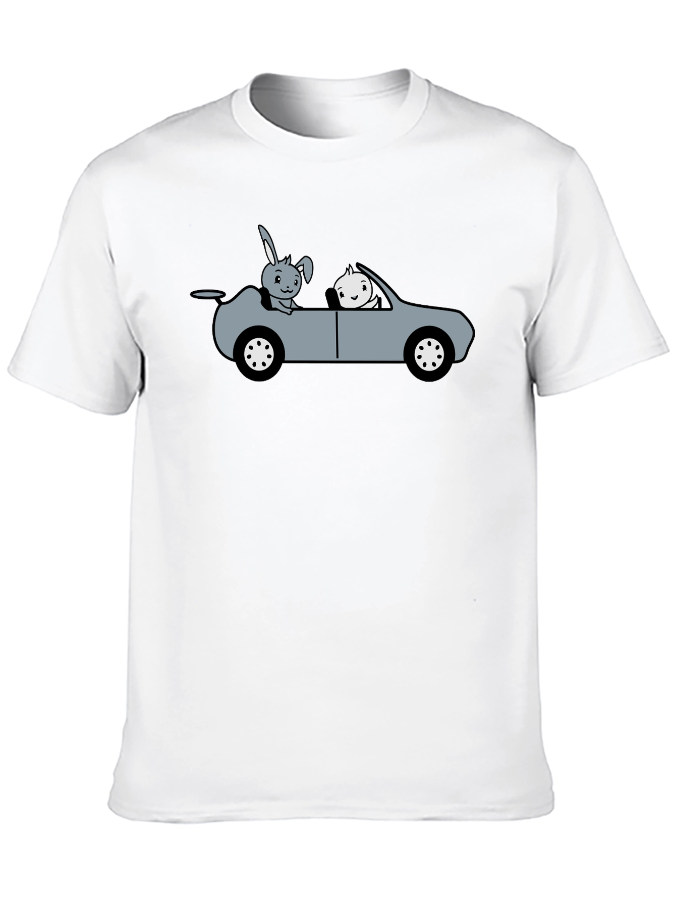 Black Cute Cartoon Animal Car Ride Graphic T-Shirt view 10