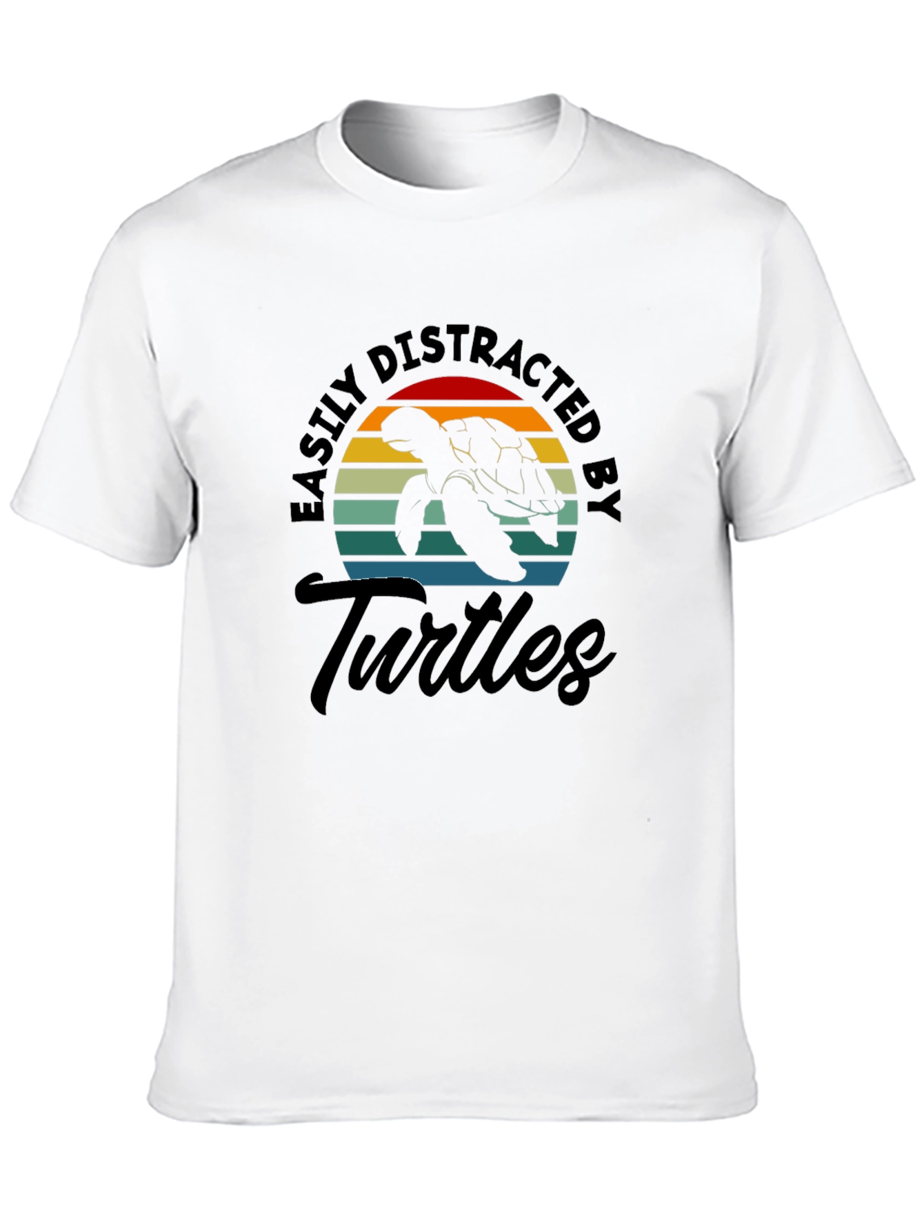 Black Easily Distracted by Turtles Graphic T-Shirt view 10