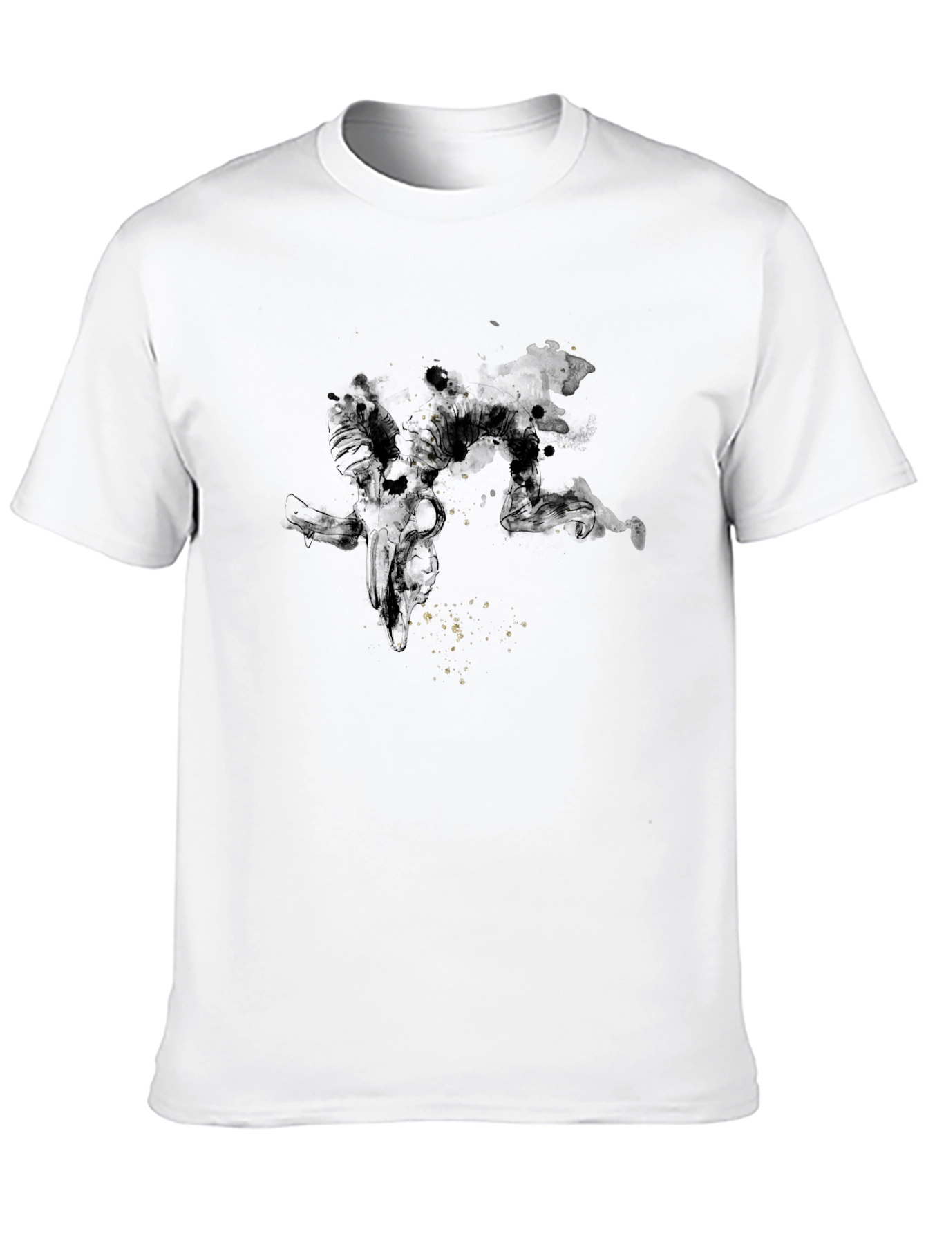 Black Abstract Graphic Print Crew Neck T-Shirt view 10