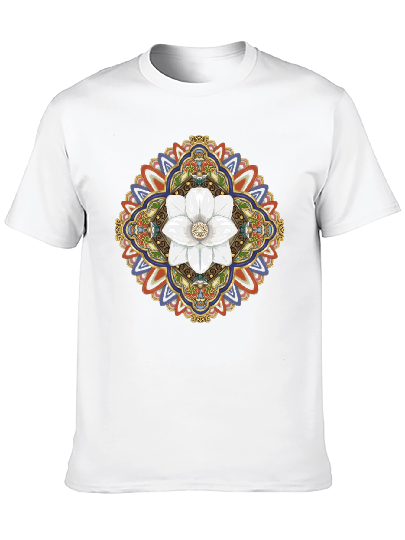 Black Floral Mandala Graphic T-Shirt - Black view 10