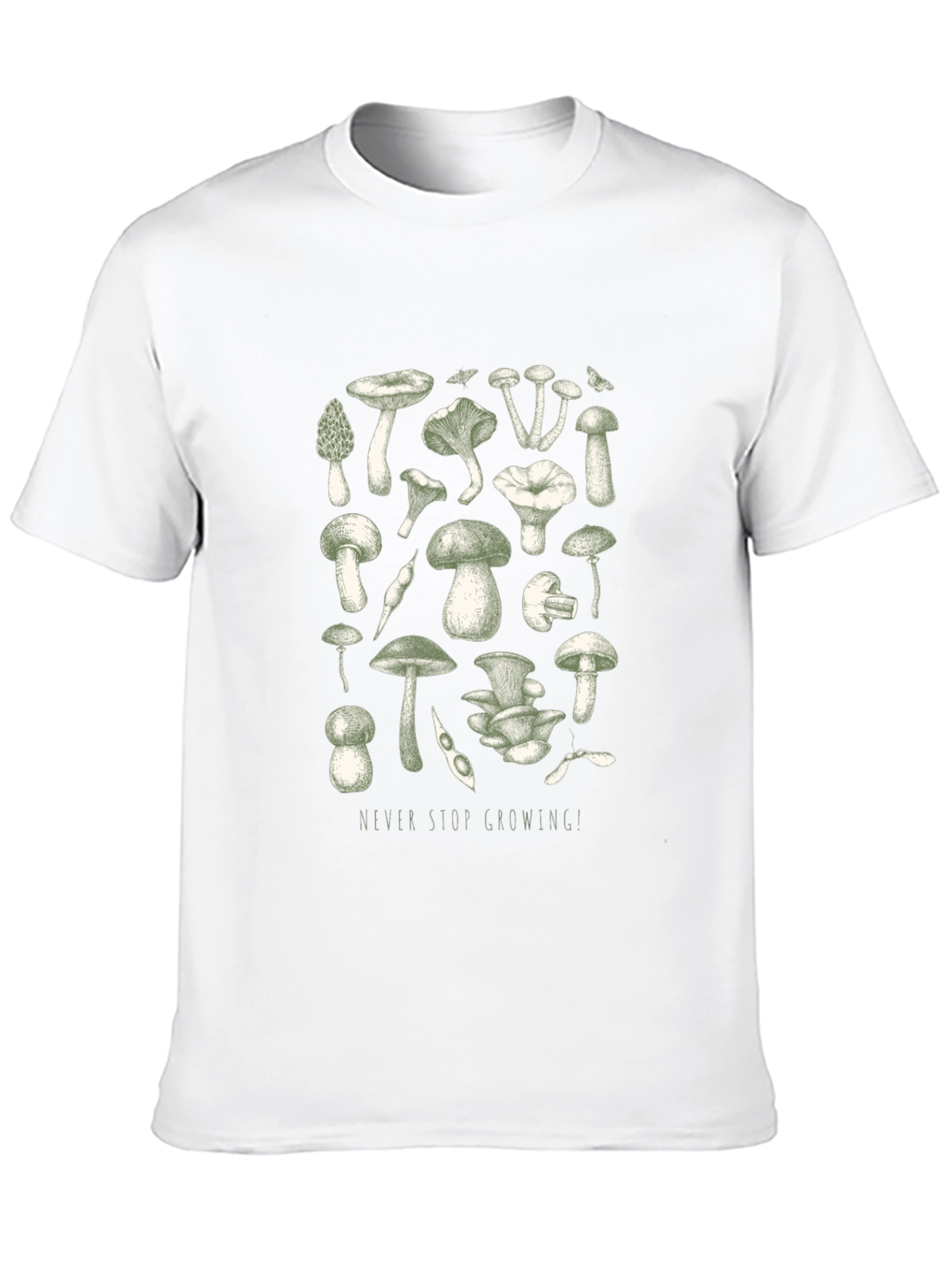 Black Mushroom Print Graphic Tee view 10