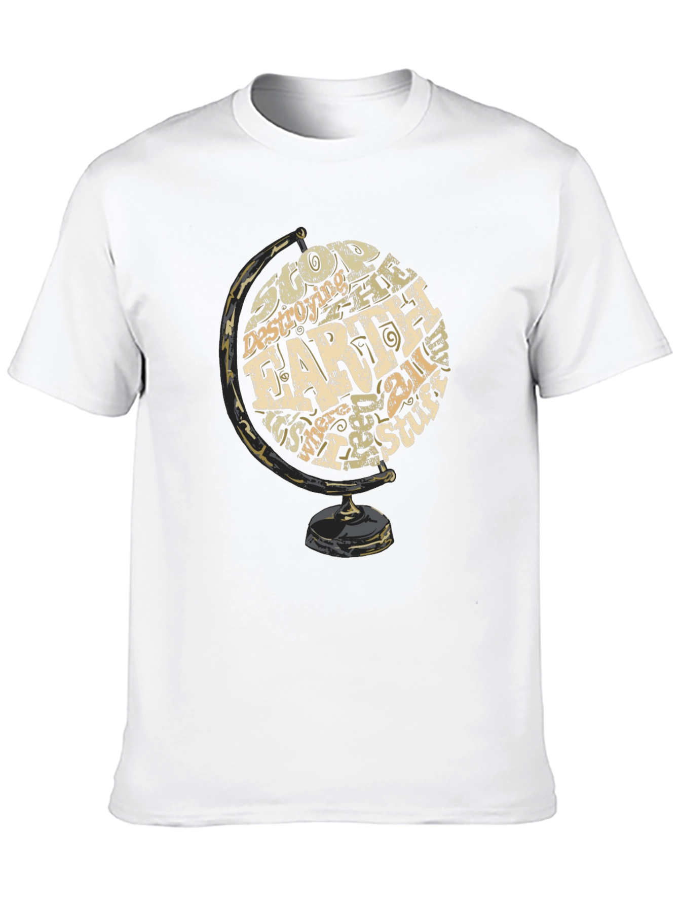 Earth Globe Graphic Print T-Shirt - 10