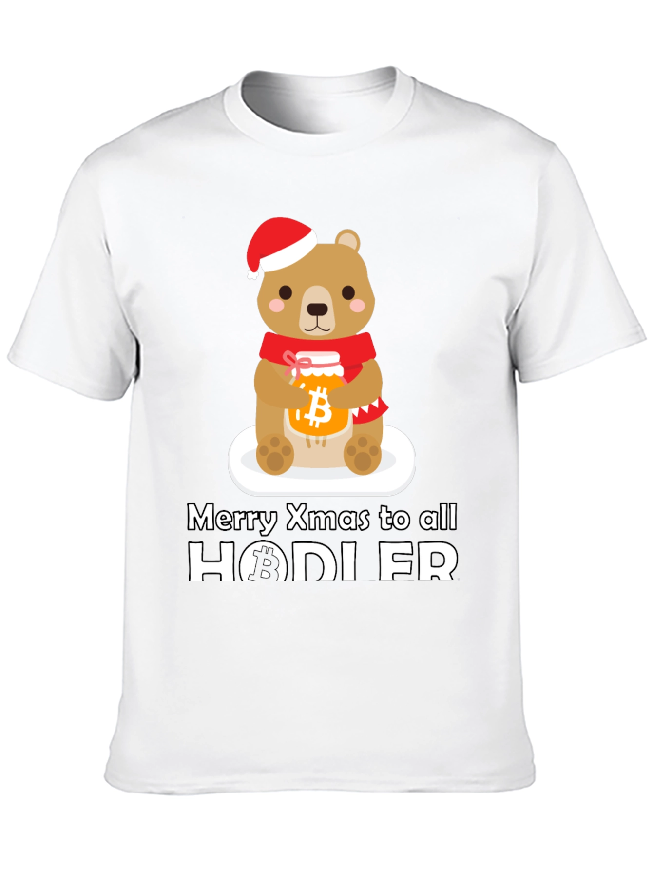 Black Crypto Christmas HODLER Bear T-Shirt view 10