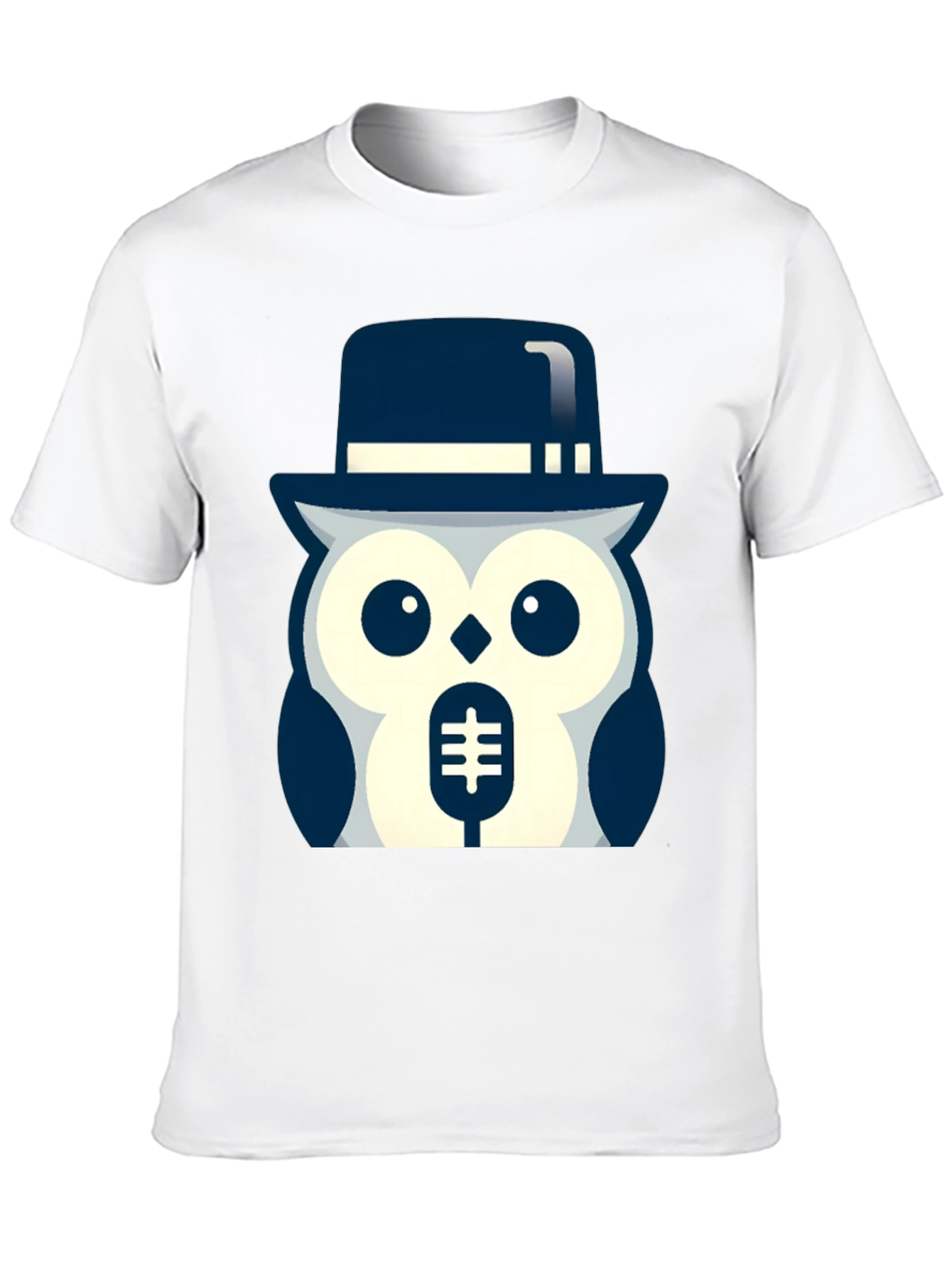 Black Owl in Hat Graphic T-Shirt - Black view 10