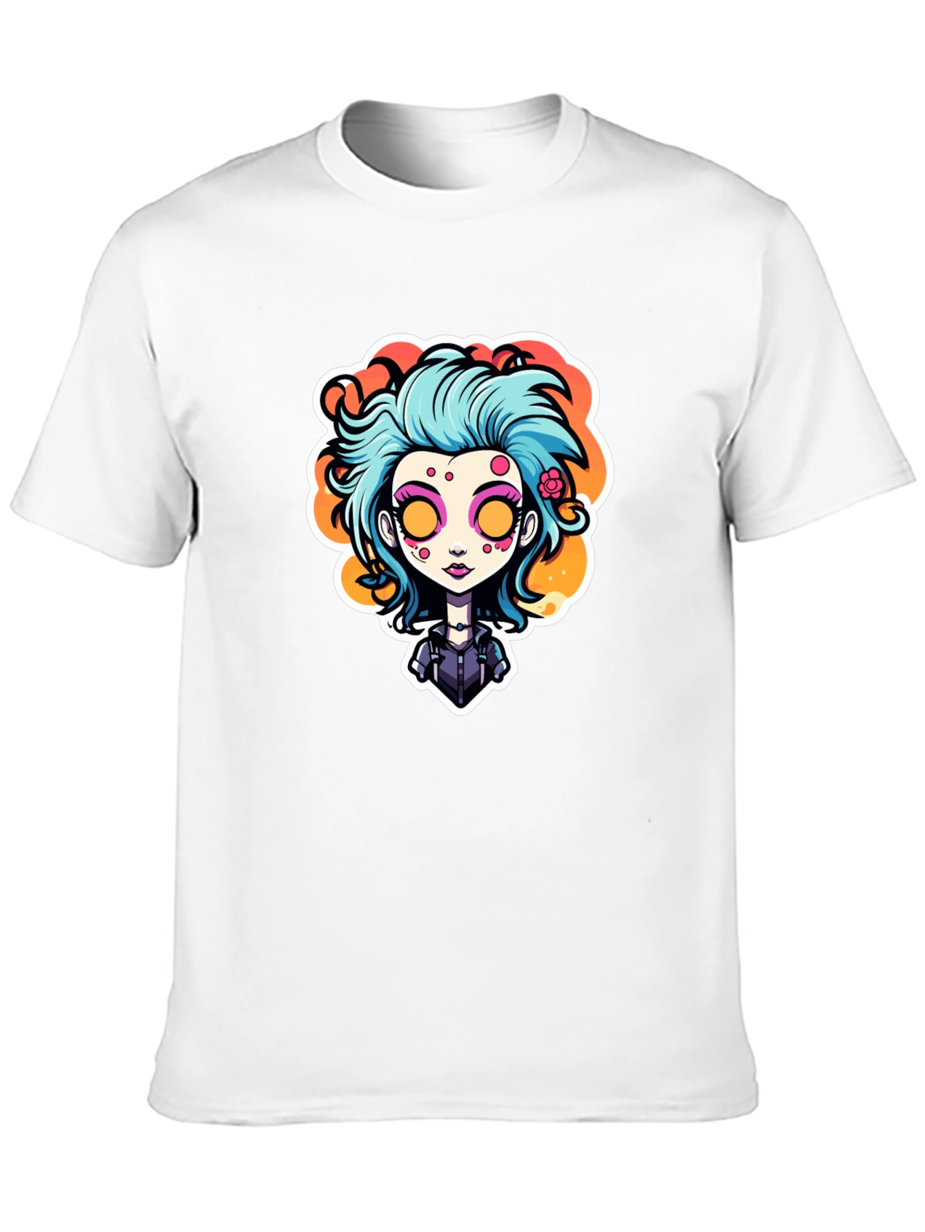 Black Cartoon Girl Graphic Tee - Unique Style view 10