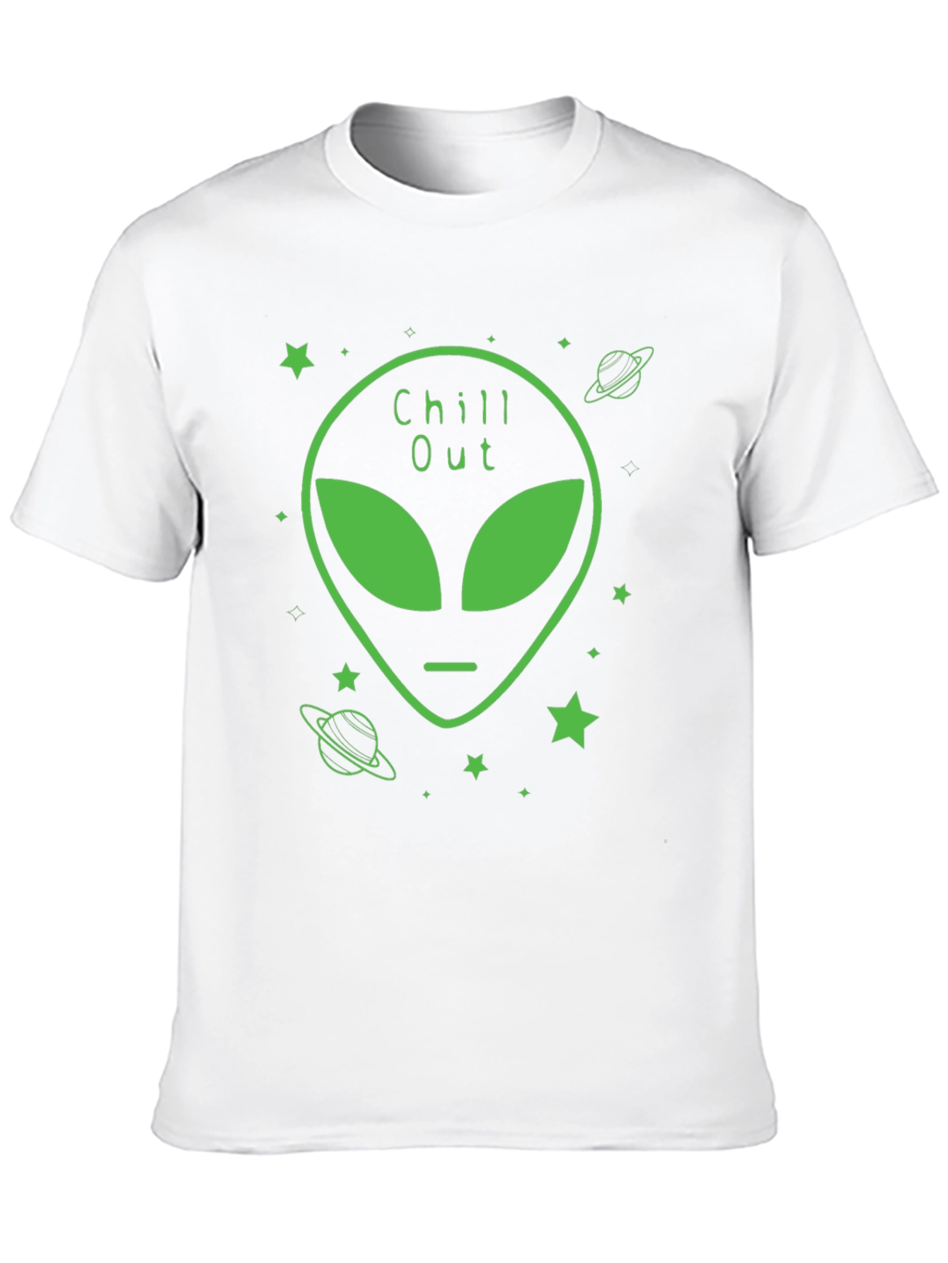 Black Chill Out Alien Graphic Black T-Shirt view 10