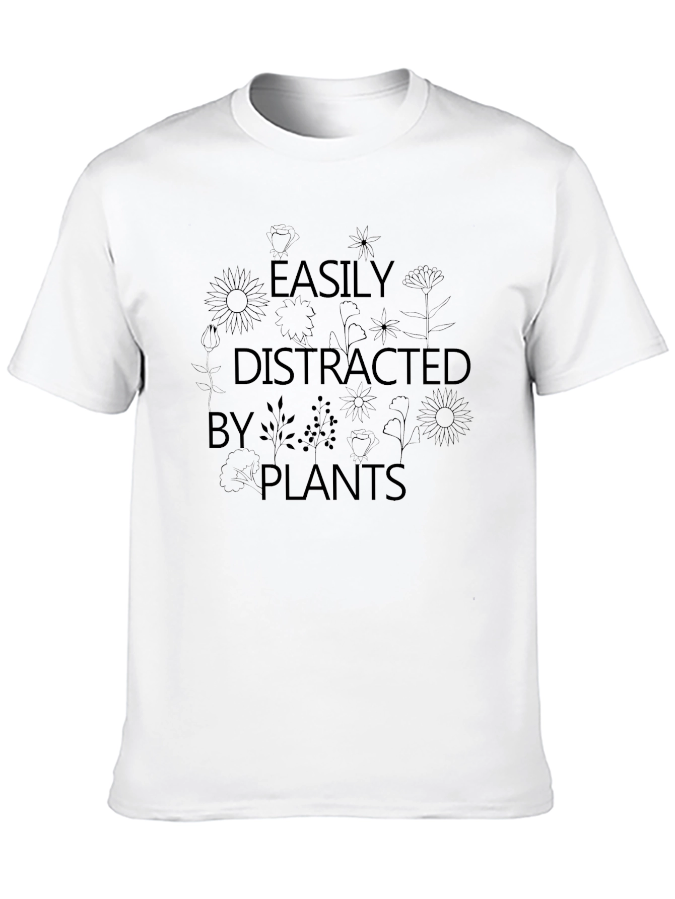 Black Easily Distracted By Plants Graphic Tee view 10