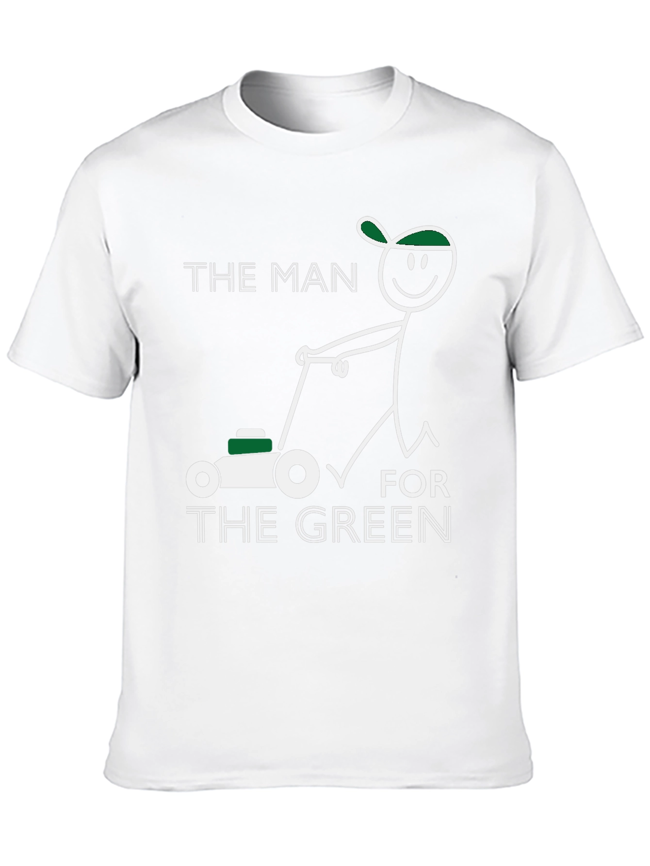 Black The Man for the Green T-Shirt Funny Lawn Mower Tee view 10