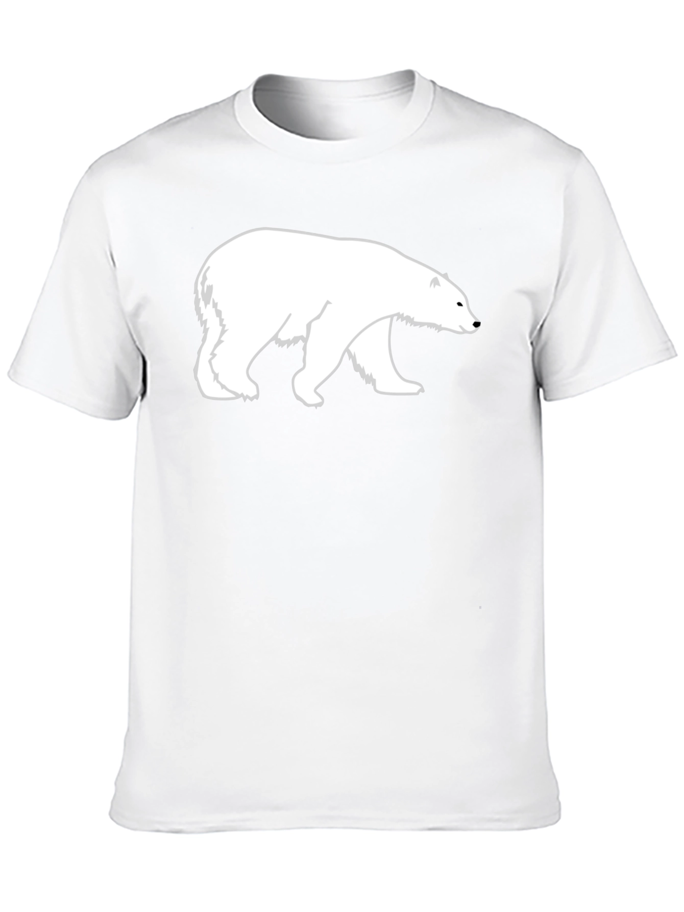 Black Polar Bear Graphic Print Black T-Shirt view 10