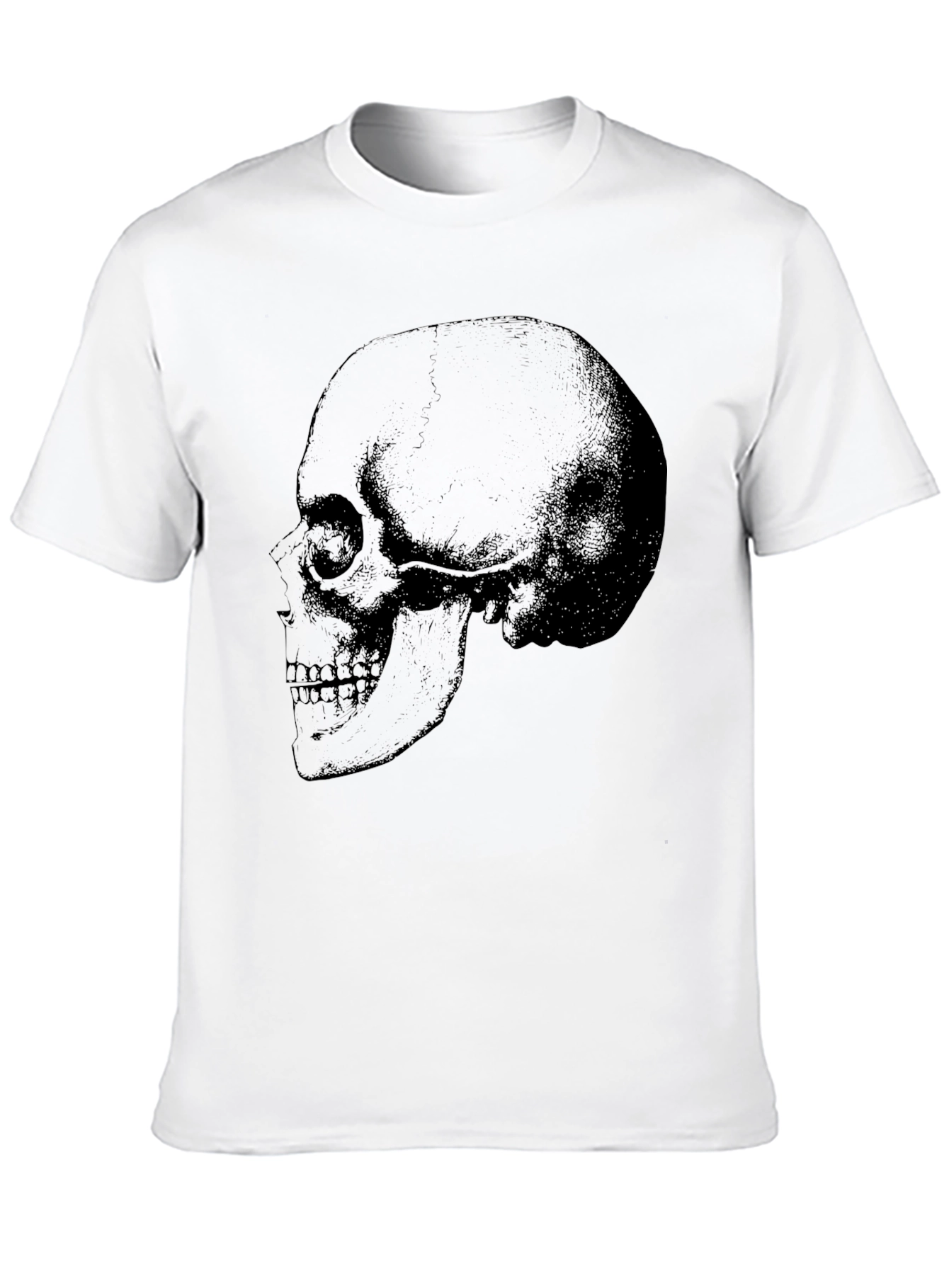 Black Skull Graphic Tee - Men's Black Cotton T-Shirt view 10
