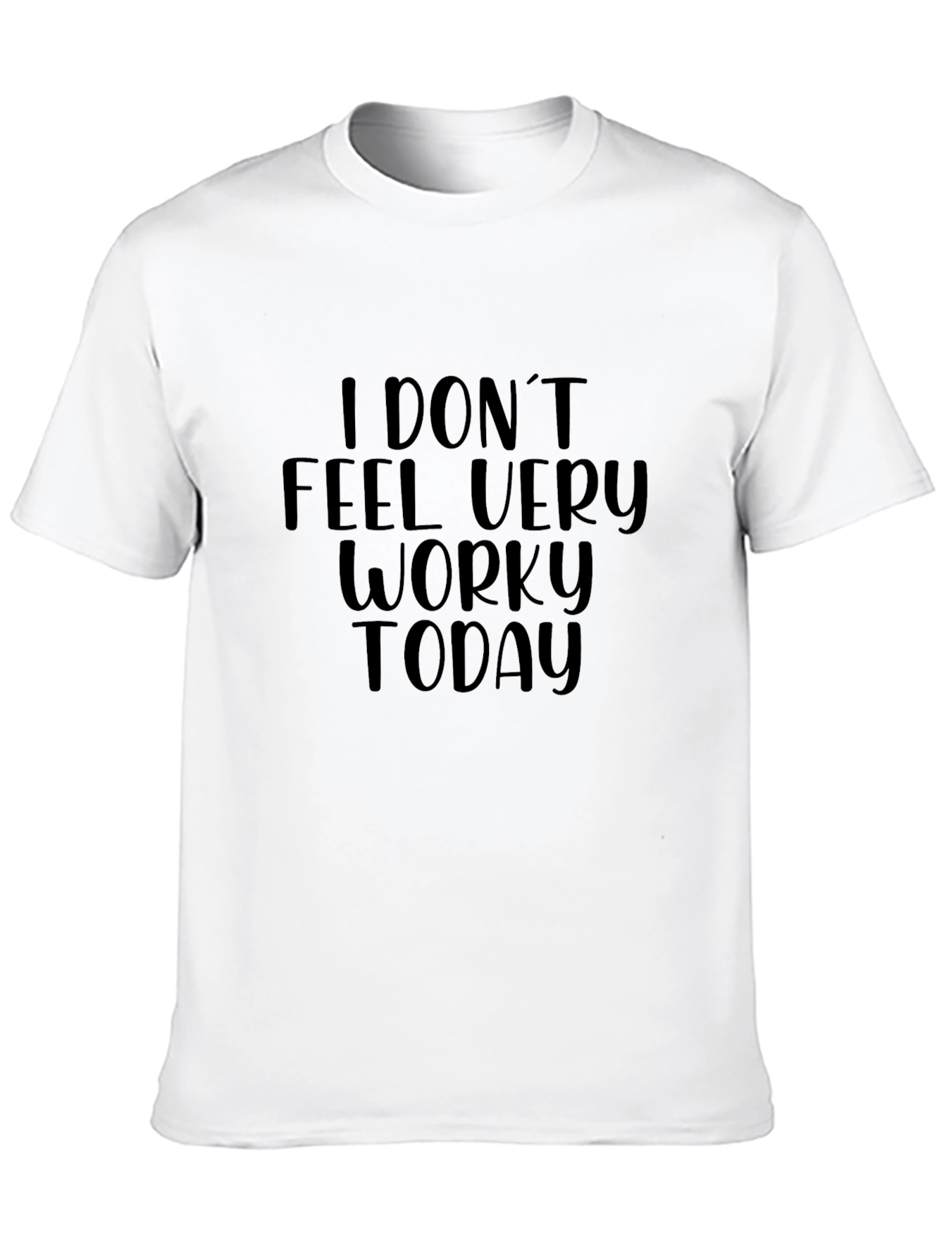 Black Funny "Worky" Graphic Tee - Black Cotton T-Shirt view 10