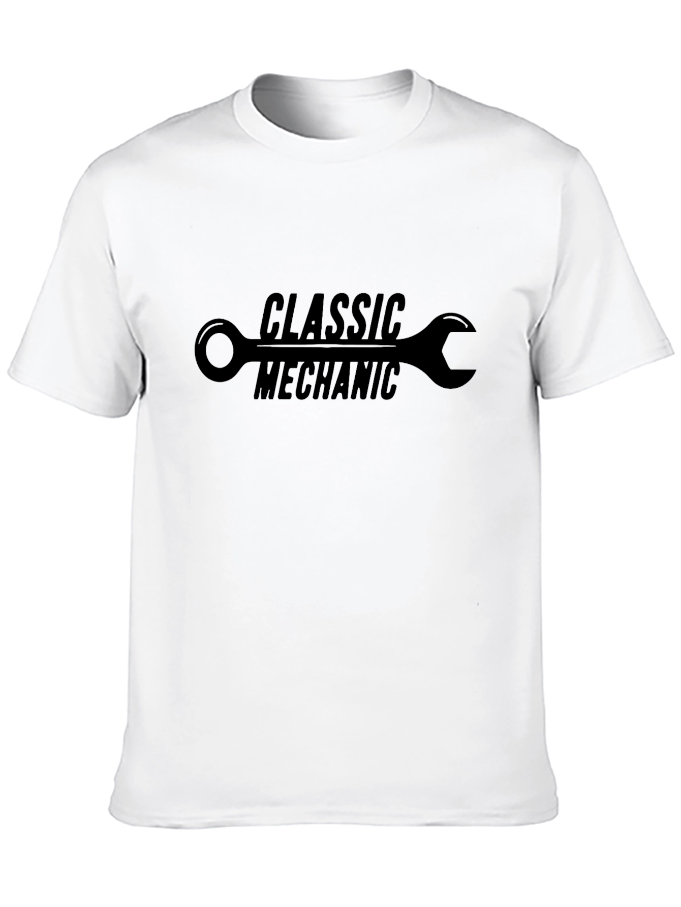 Black Classic Mechanic T-Shirt - Wrench Design view 10
