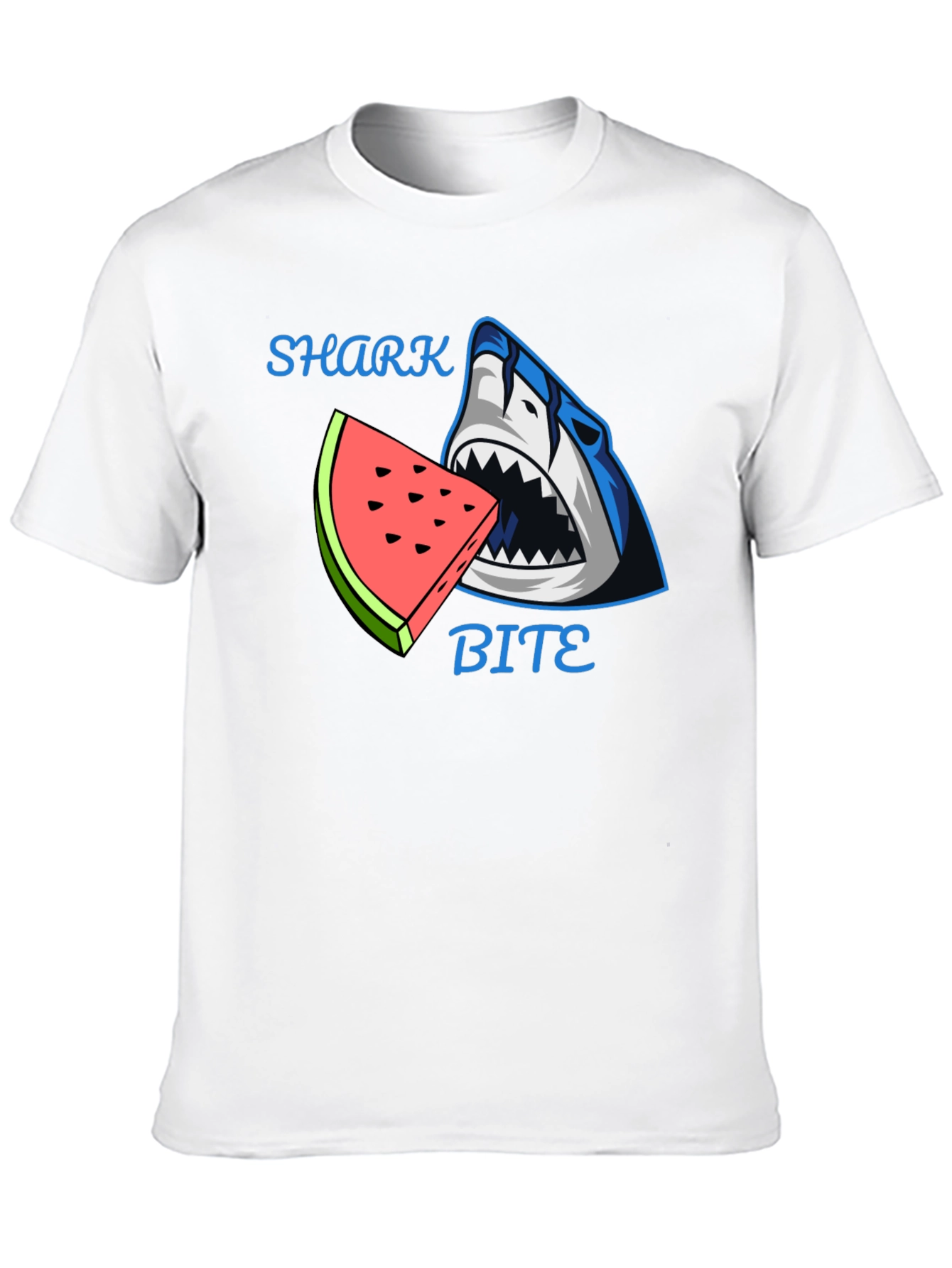 Black Shark Bite Watermelon Graphic Tee - Unique Design view 10