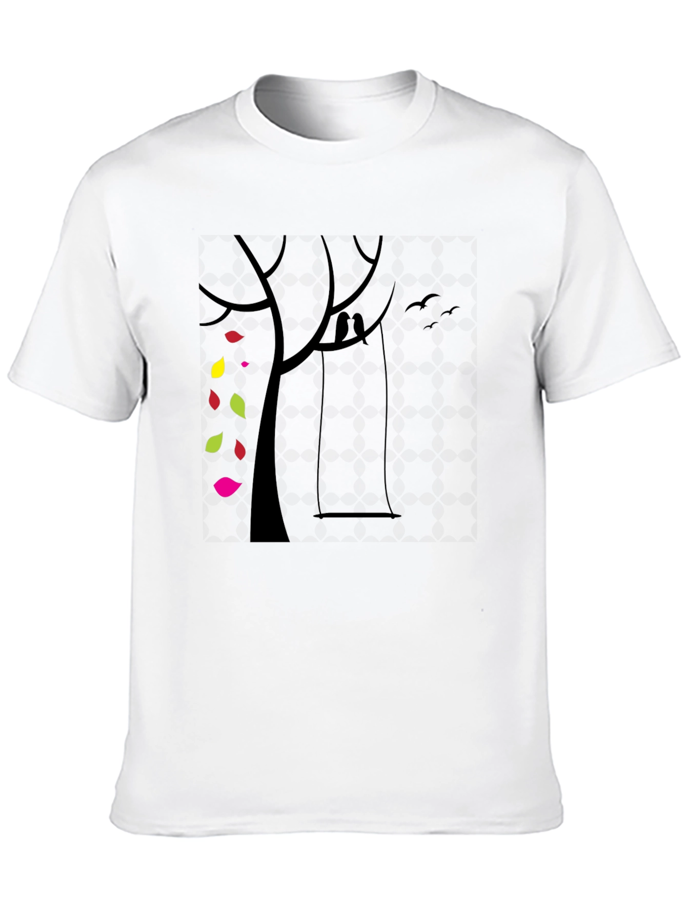 Black Black Graphic Tee - Tree with Swing & Colorful Leaves view 10