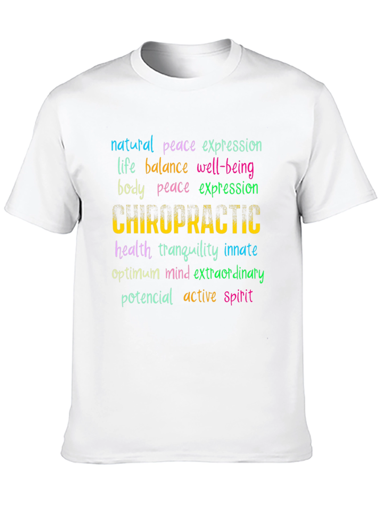 Black Chiropractic Word Art T-Shirt: Wellness Design view 10