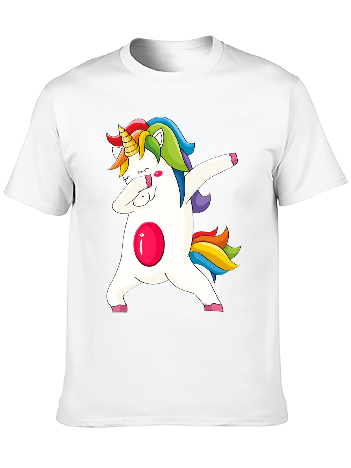 Black Unicorn Dabbing Graphic Tee - Fun & Stylish Black T-Shirt view 10