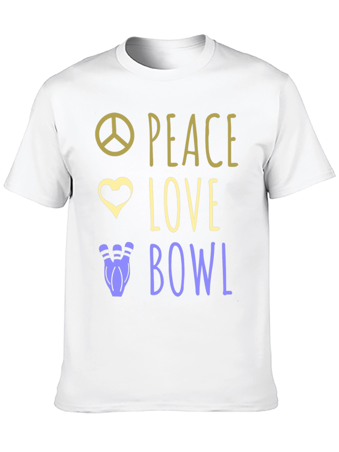 Black Peace Love Bowl T-Shirt Bowling Gift view 10