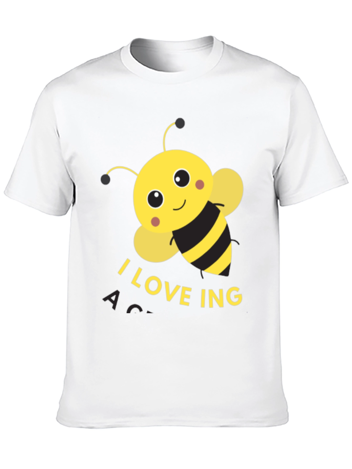 Black I Love Bee-ing Active Black T-Shirt view 10