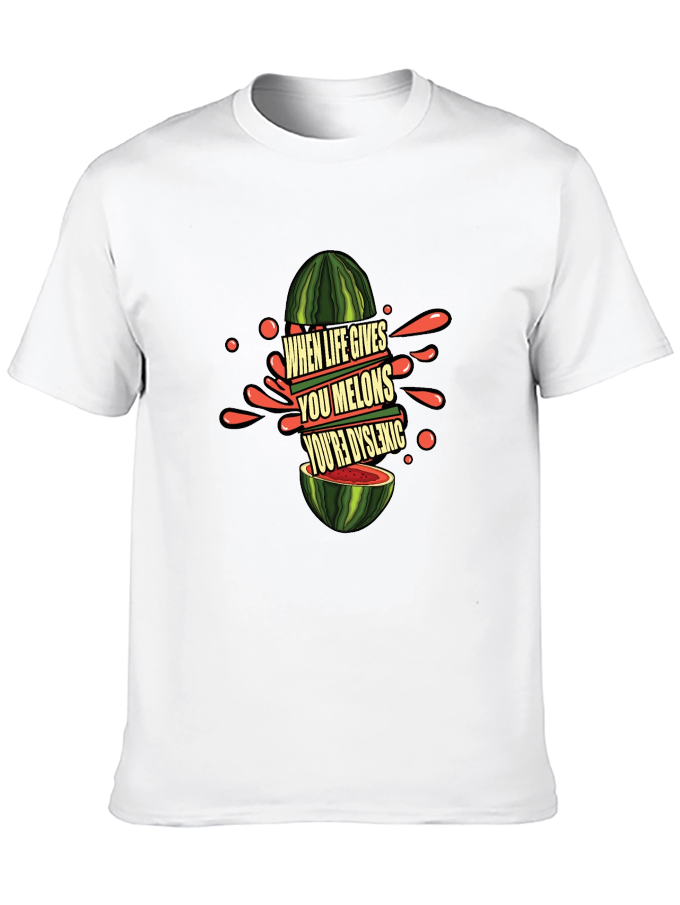 Black Funny Dyslexic Watermelon Graphic Tee view 10