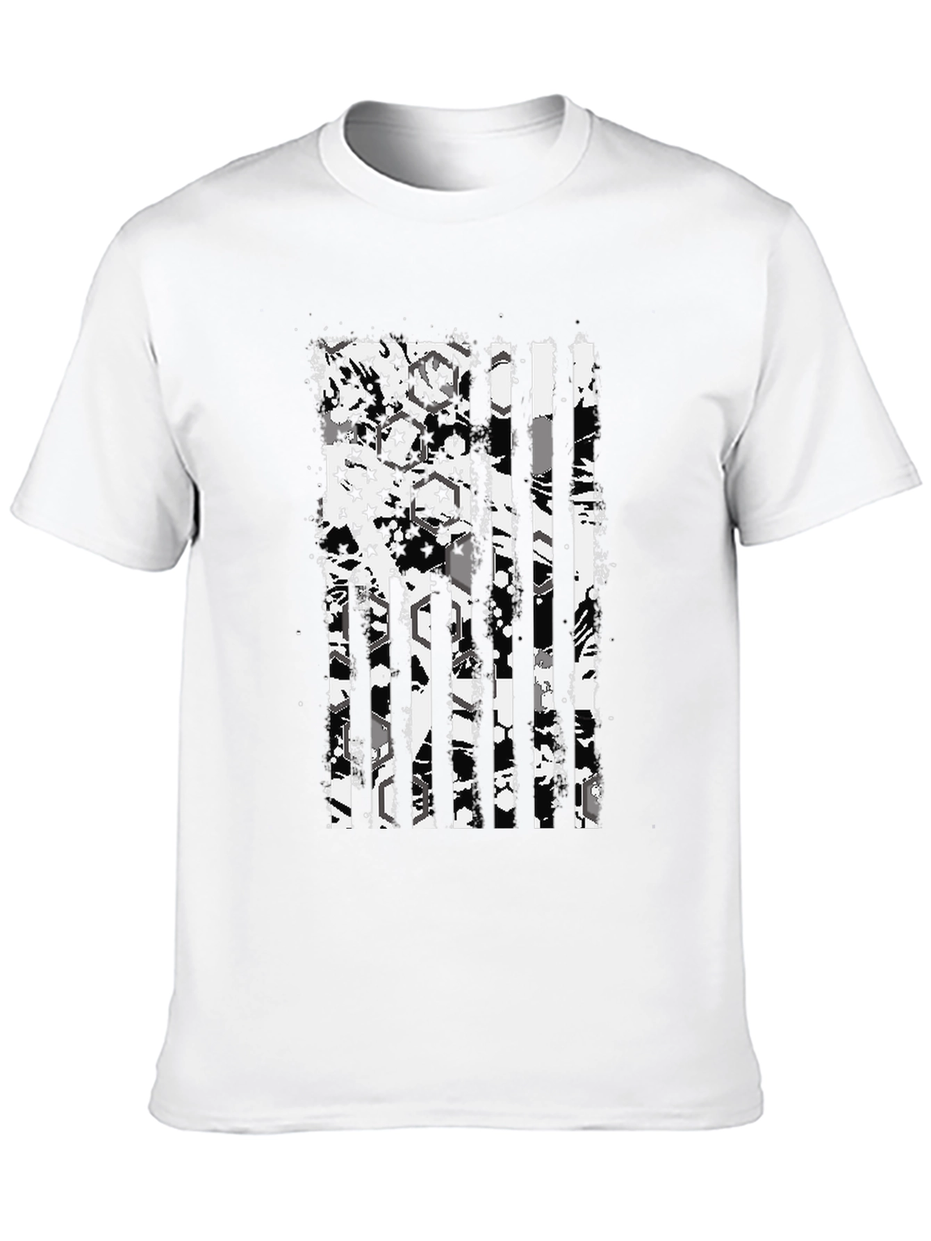 Black Distressed American Flag Graphic Tee - Black view 10