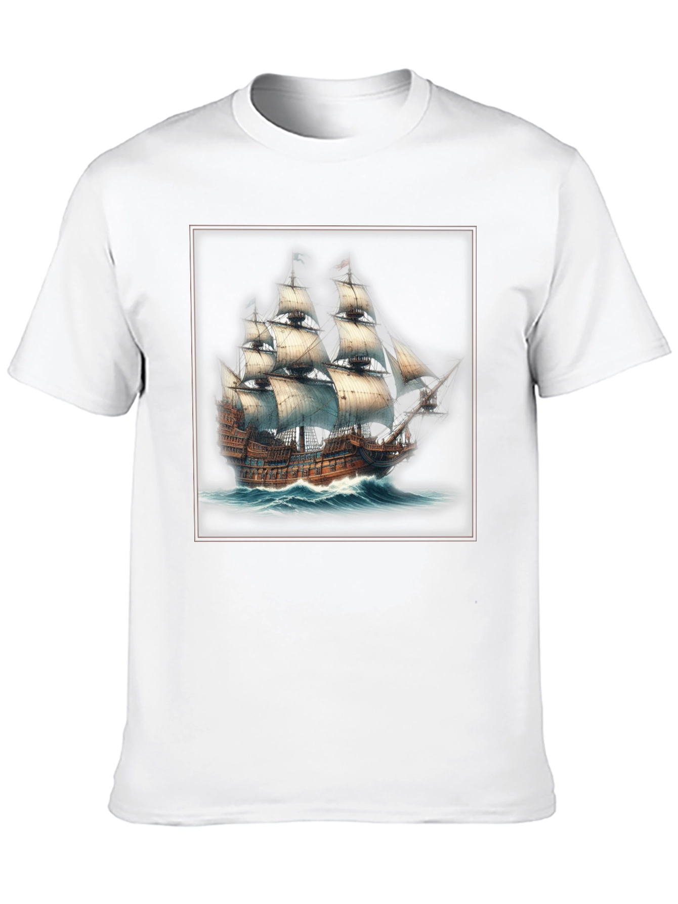 Black Nautical Ship Graphic T-Shirt view 10