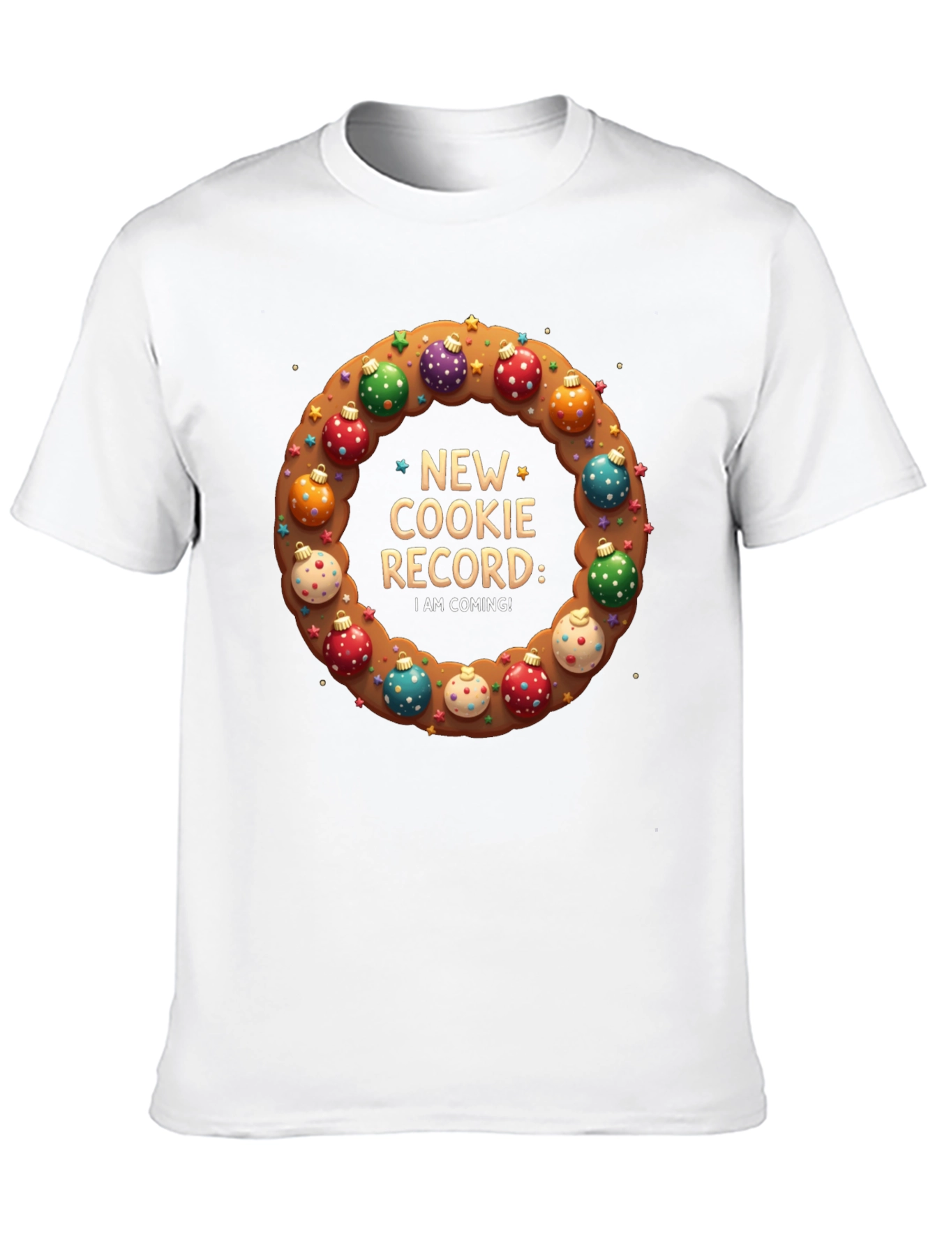 Black Cookie Record T-Shirt Festive Holiday Apparel view 10