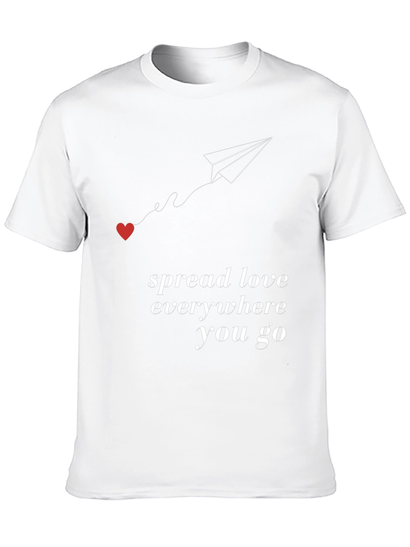 Black Spread Love T-Shirt - Stylish Heart Paper Plane Design view 10