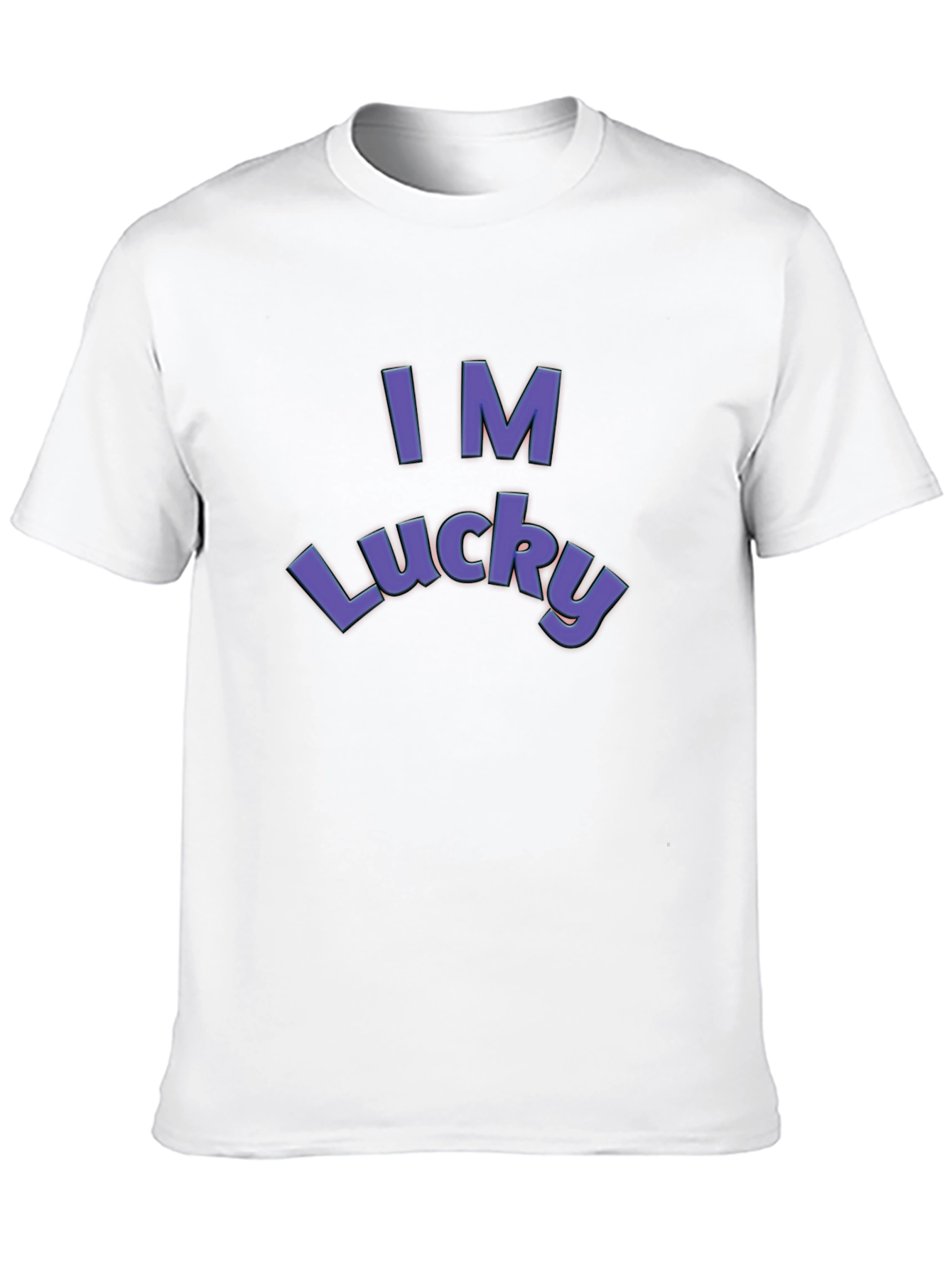 Black I'm Lucky T-Shirt - Stylish Graphic Tee view 10
