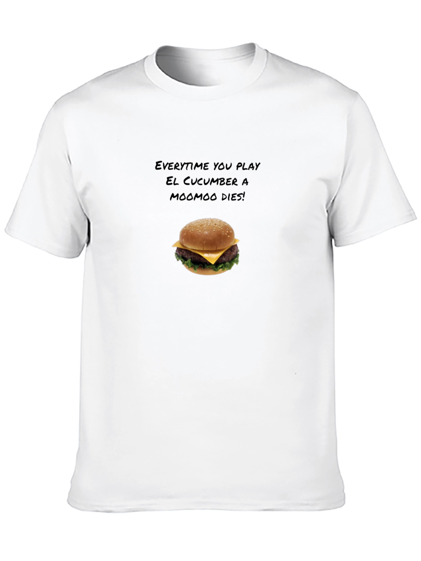 Black Humorous El Cucumber Burger Graphic T-Shirt view 10