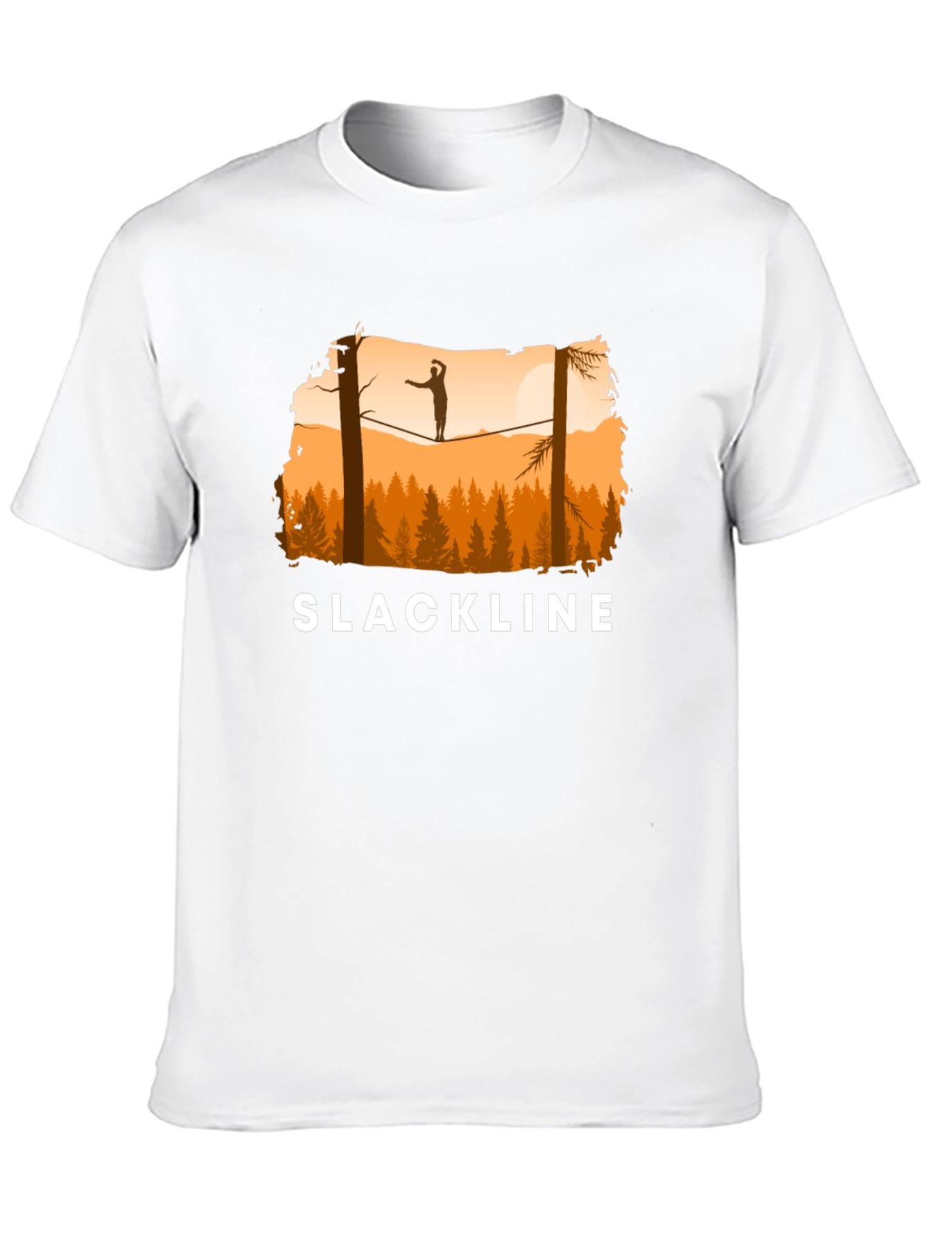 Black Slackline T-Shirt Balance in Nature view 10