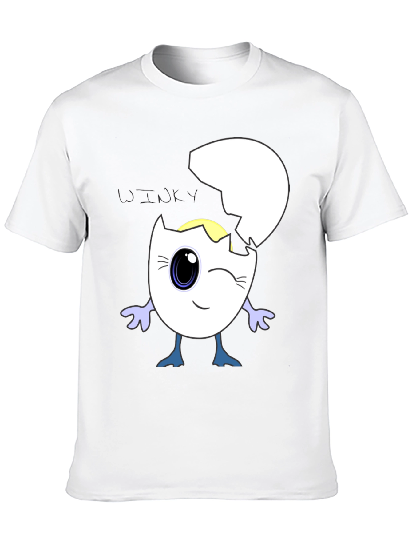Black Winky Egg Graphic T-Shirt - Unique Cartoon Design view 10