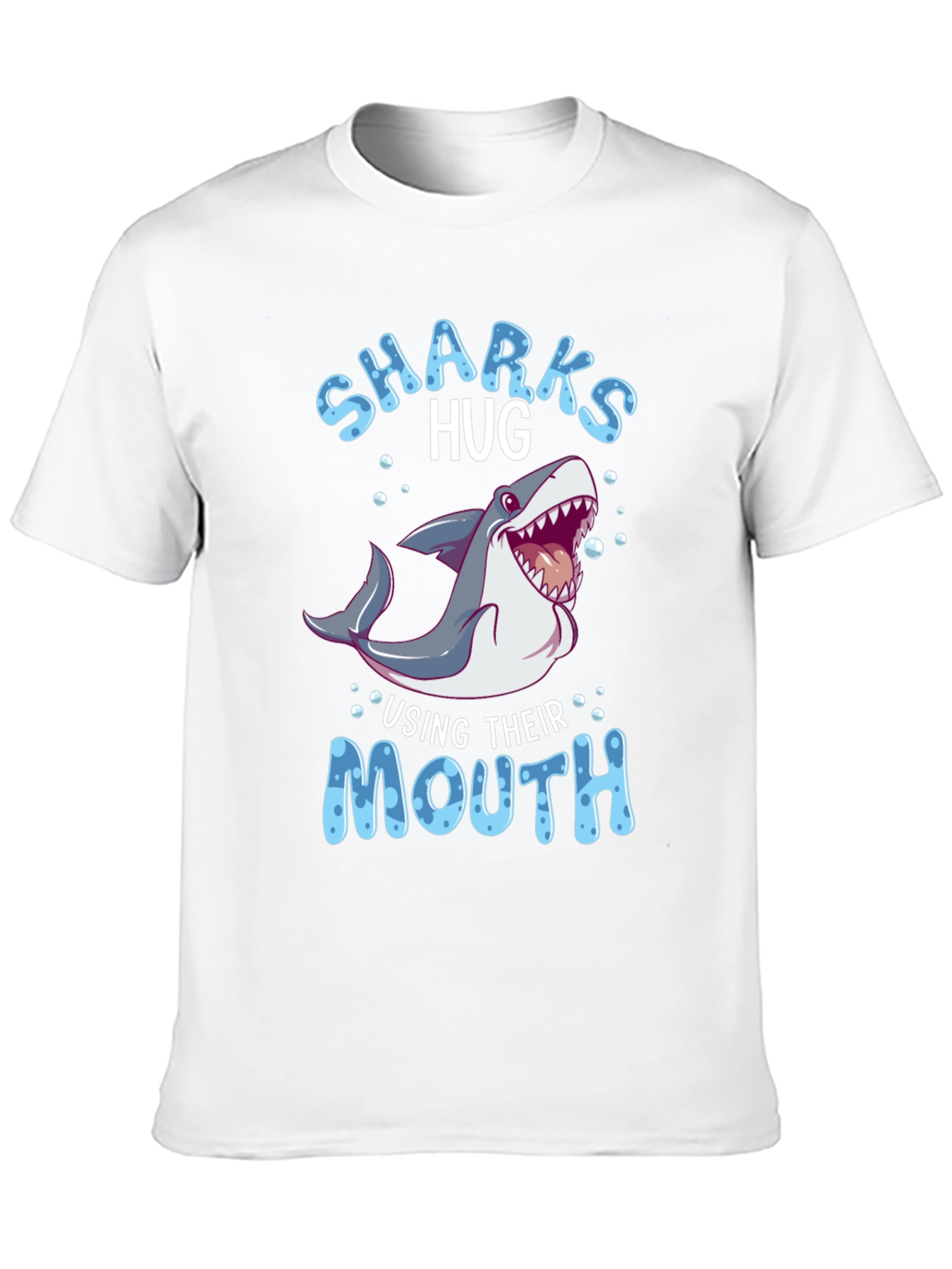 Black Sharks Hug Using Their Mouth T-Shirt - Funny Animal Tee view 10