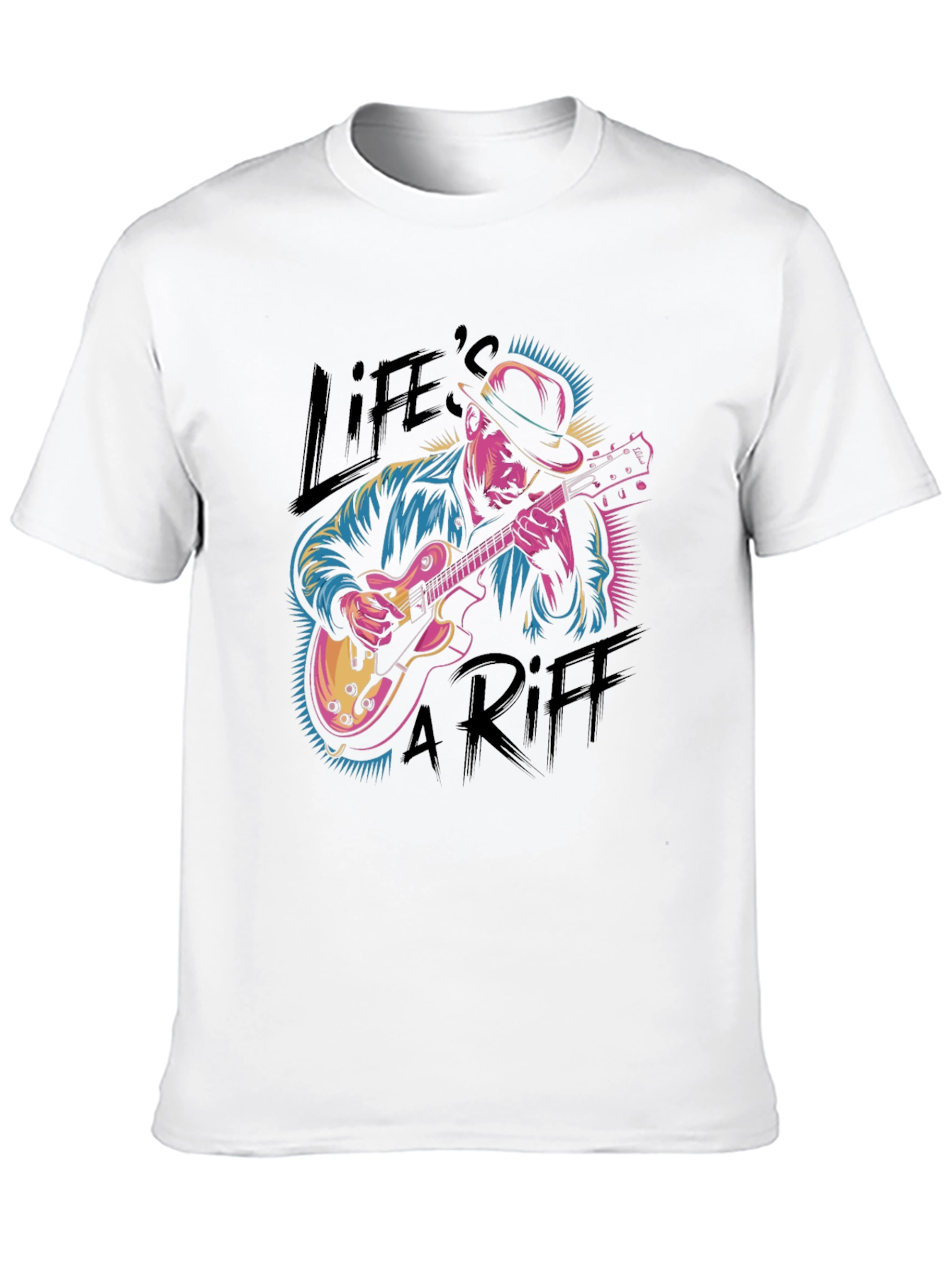 Black Life's A Riff Graphic T-Shirt - Blues Guitar Player Tee view 10