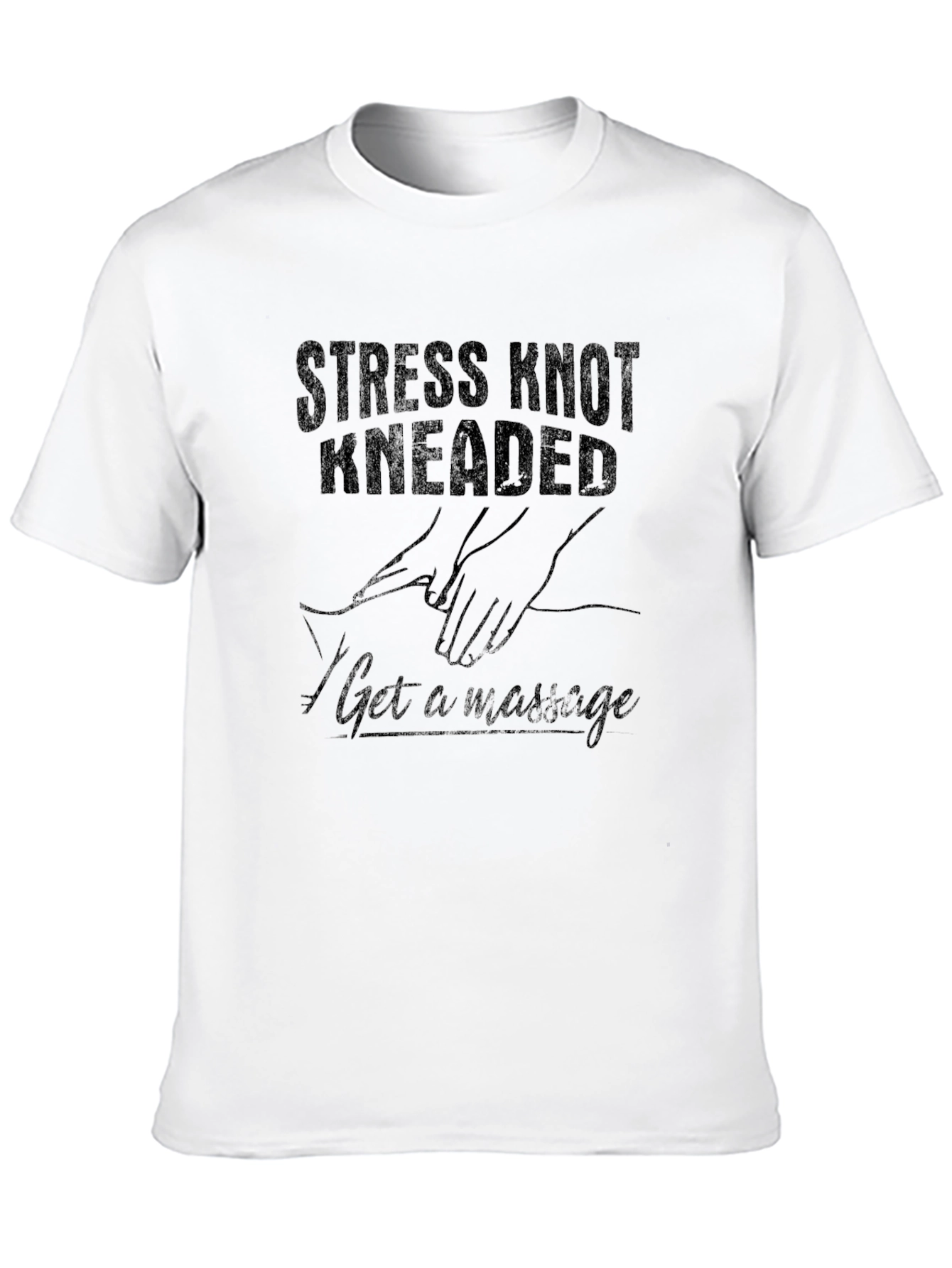 Black Stress Knot Kneaded Massage Graphic T-Shirt view 10