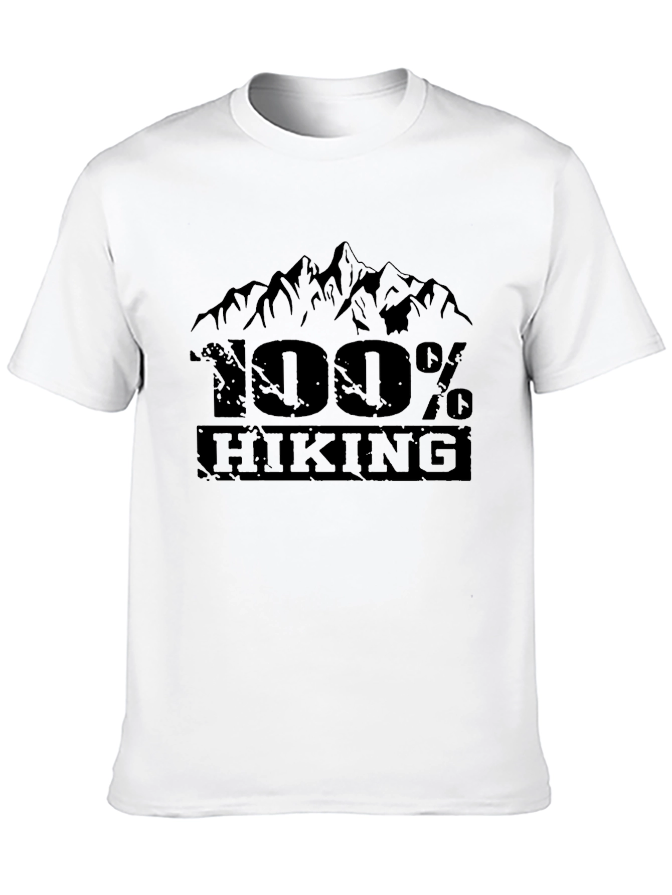 Black 100% Hiking Graphic Tee - Black Mountain Design view 10