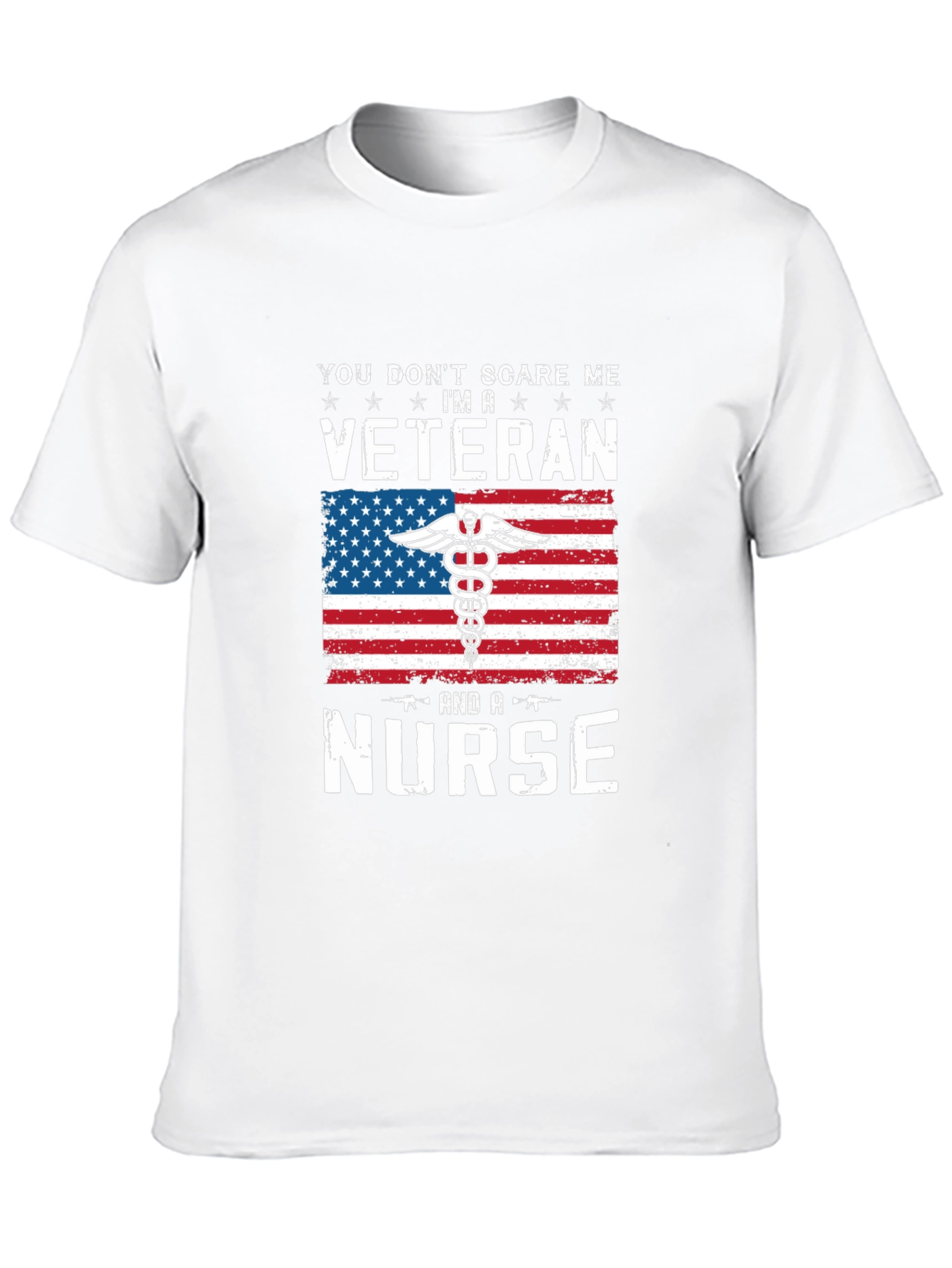 Black Veteran Nurse T-Shirt - Patriotic American Flag Design view 10