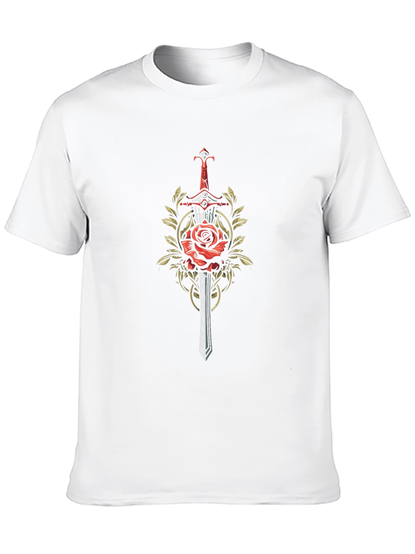 Black Sword and Rose Graphic Black T-Shirt view 10