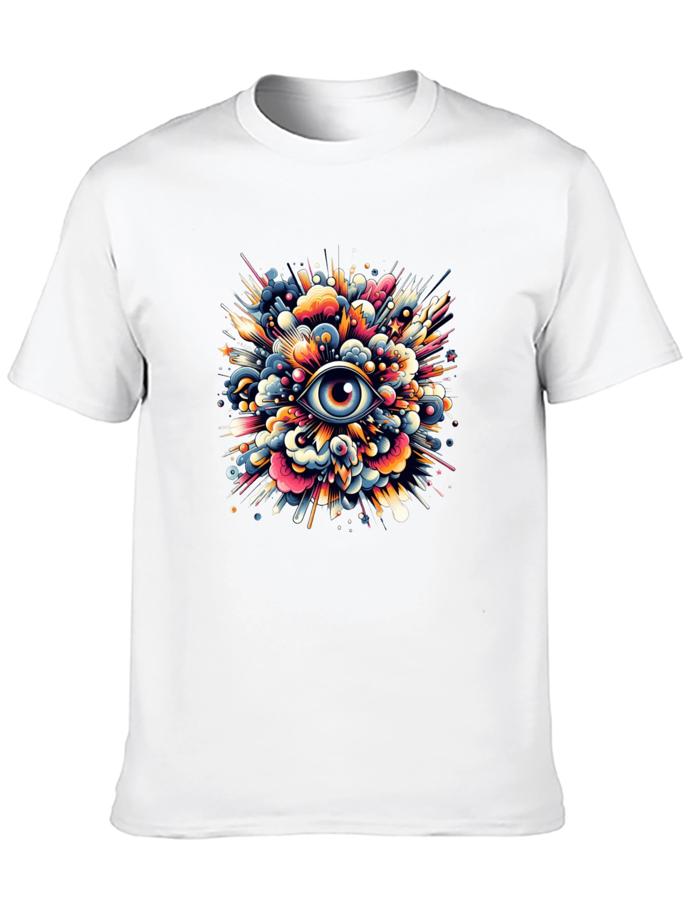 Black Mystic Eye Explosion Graphic Tee - Vivid Design view 10