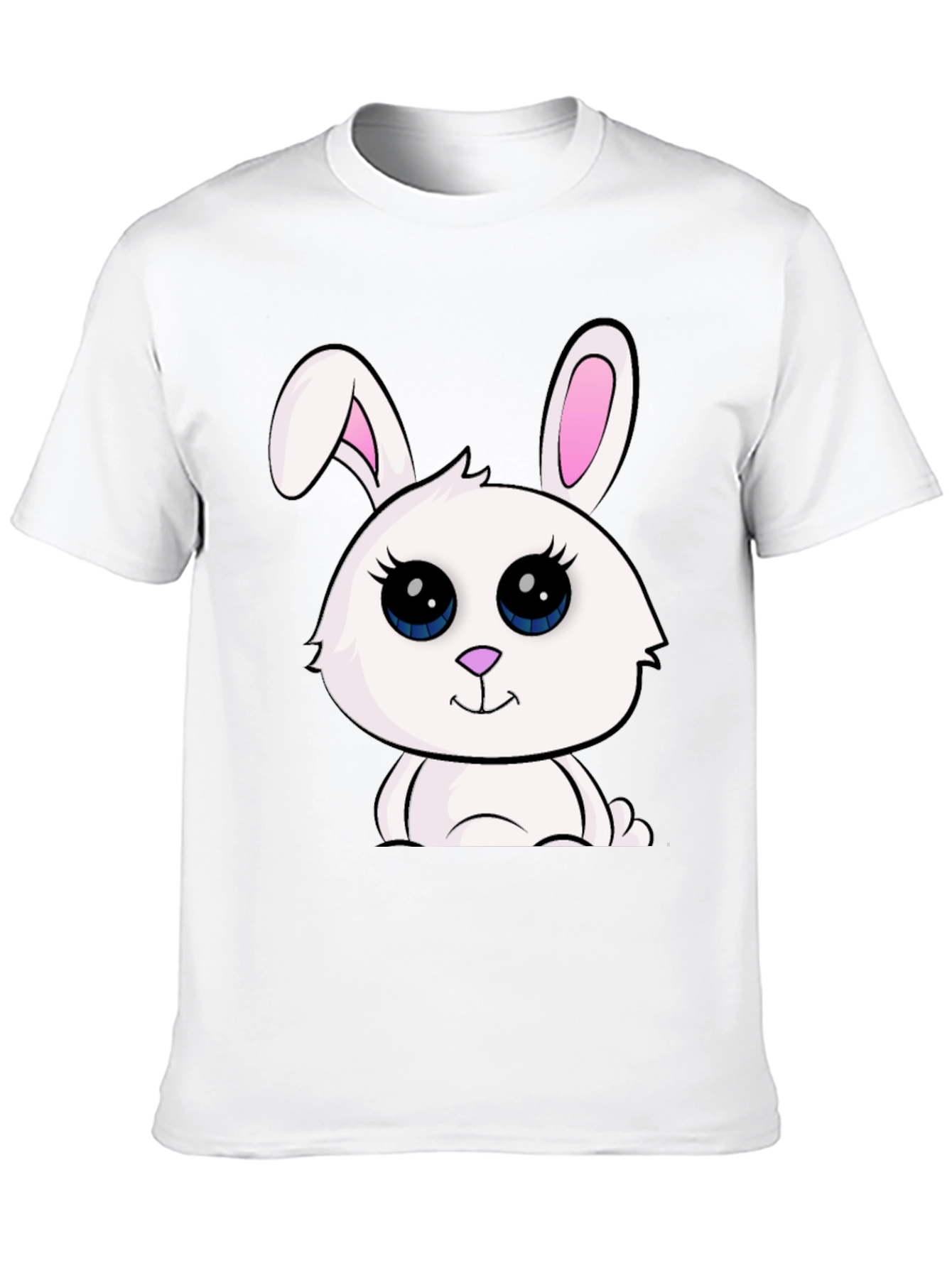 Black Cute Bunny Graphic Tee - Black Cotton Blend view 10